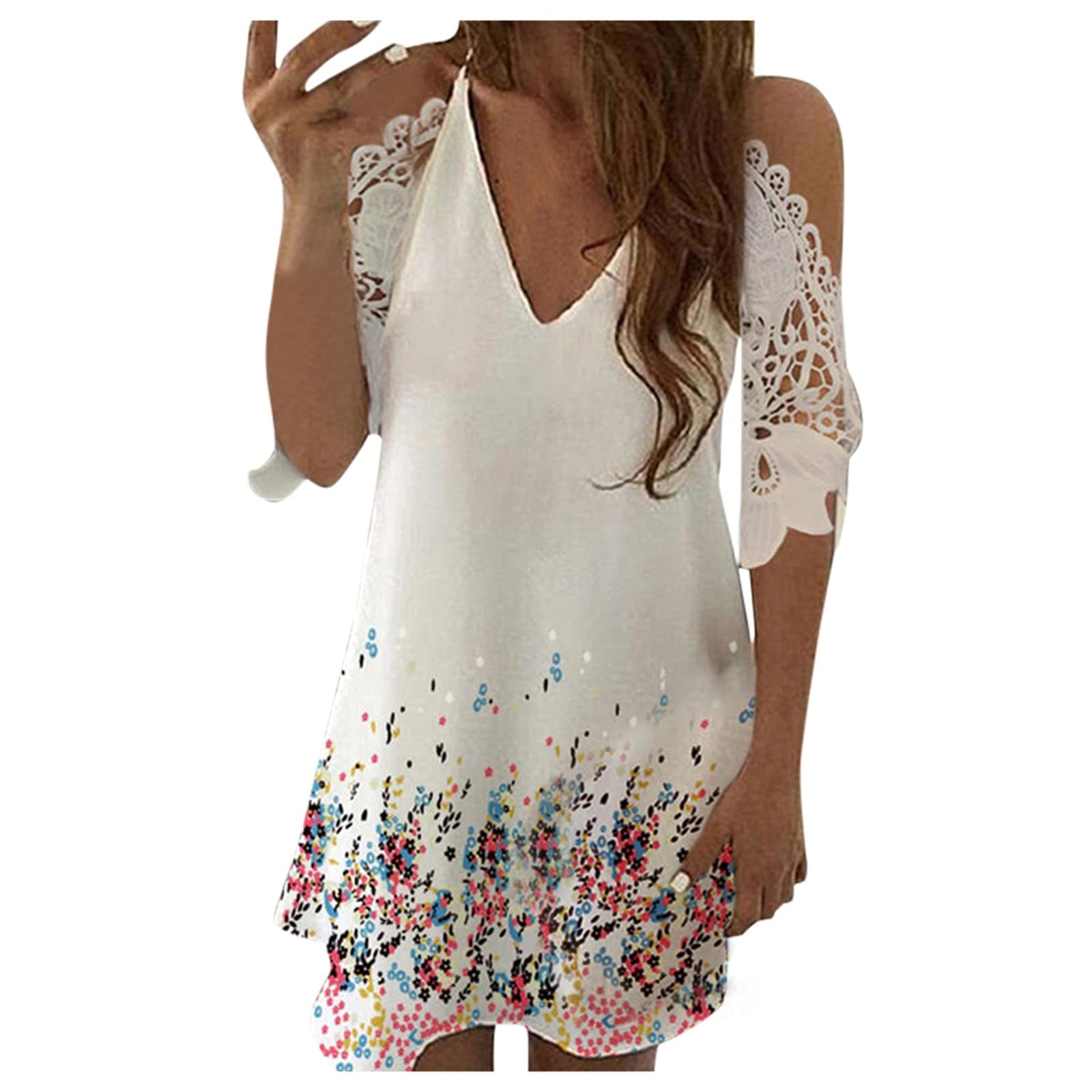Floral Print Women's V-Neck Sleeveless Dress - Casual Summer Boho Style for Beach, Party & Everyday Wear