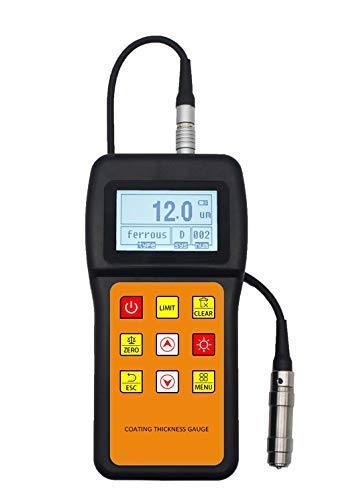 Digital Coating Thickness Gauge 0-1250μm | Aluminum Coating Thickness Meter for Non-Magnetic Layers | Perfect for Automotive, Marine & Industrial Paint Measurement