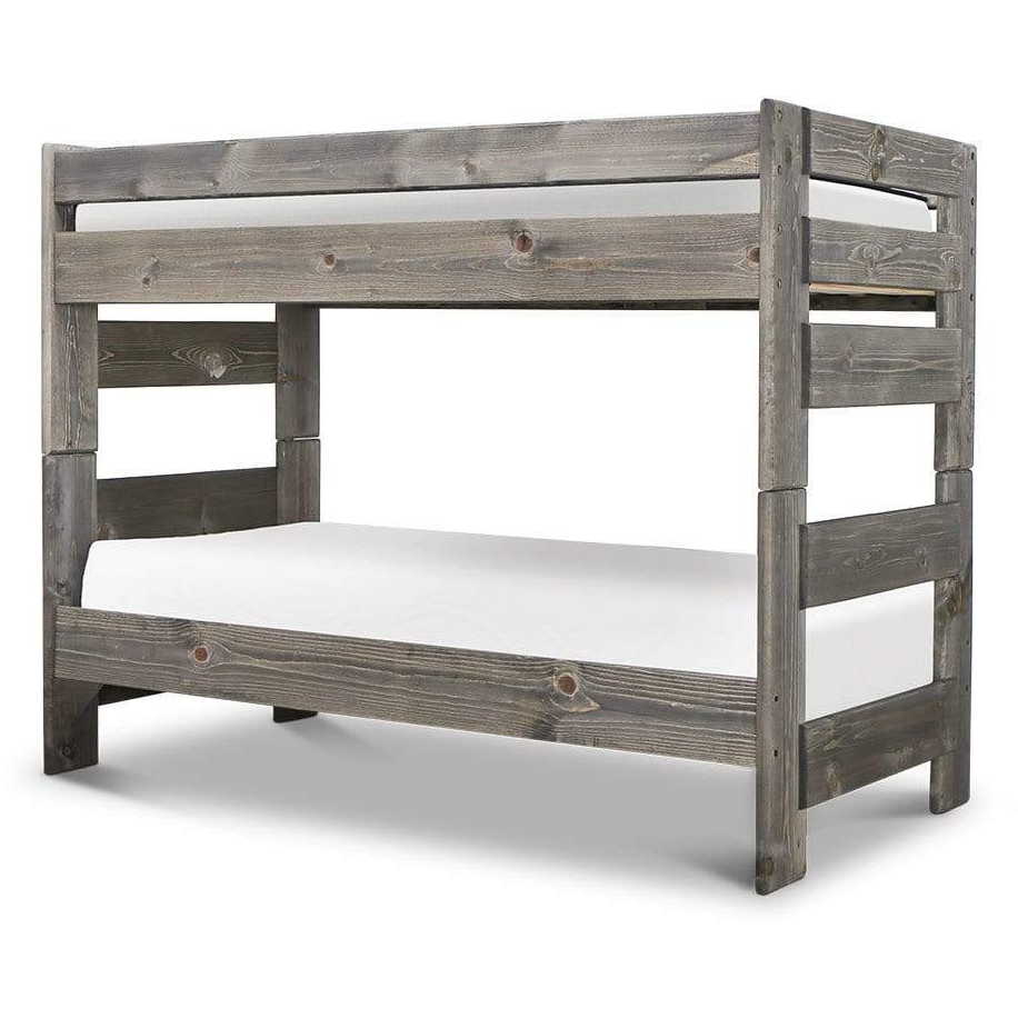 Quinn Gray Bunk Bed for Kids & Teens - Twin Over Twin Metal Frame with Guardrails - Space Saving Bedroom Furniture for Small Rooms, Dorms & Sleepovers