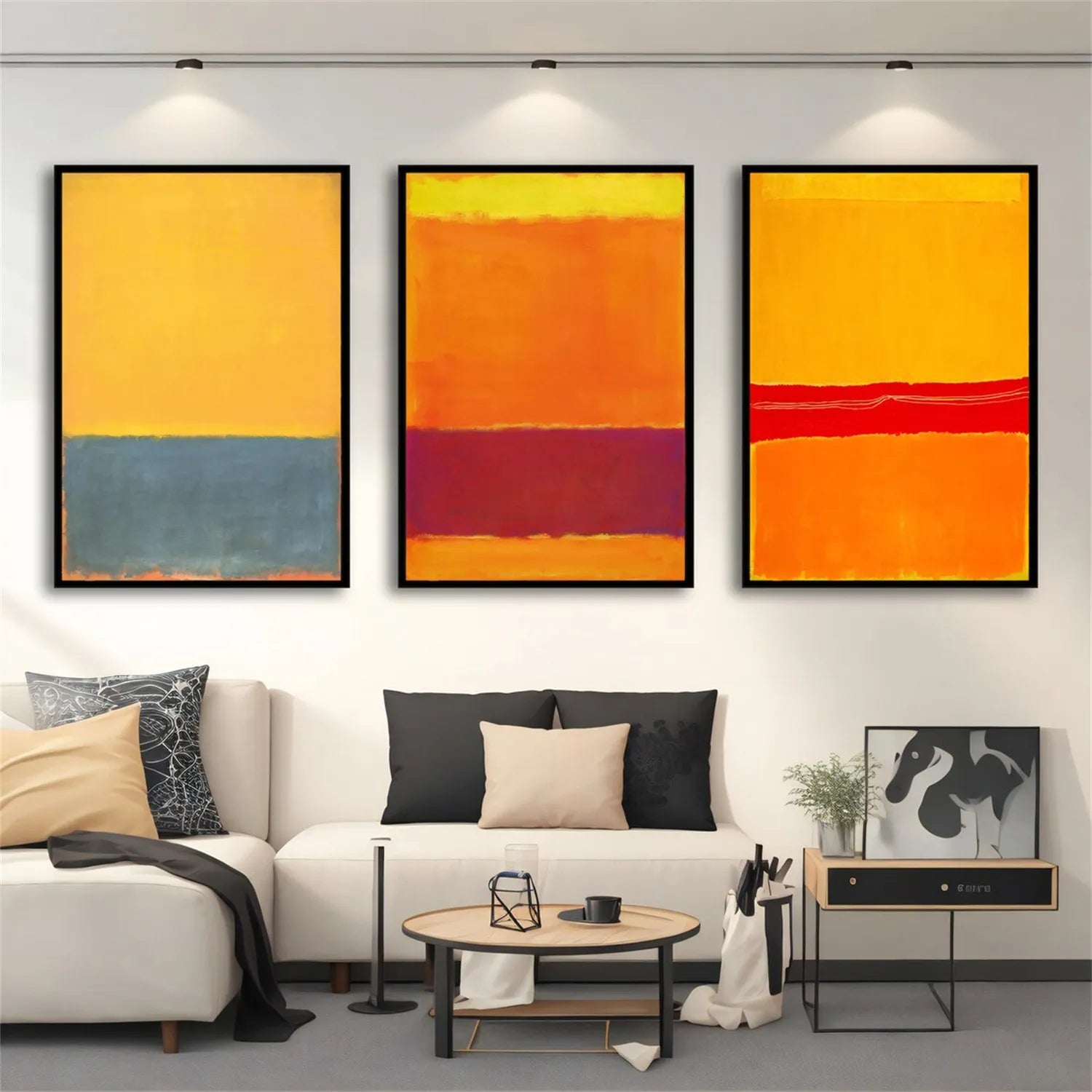Abstract Tranquility Set of 3 Wall Art Prints - Modern Minimalist Home Decor for Living Room, Bedroom & Office - #WS189