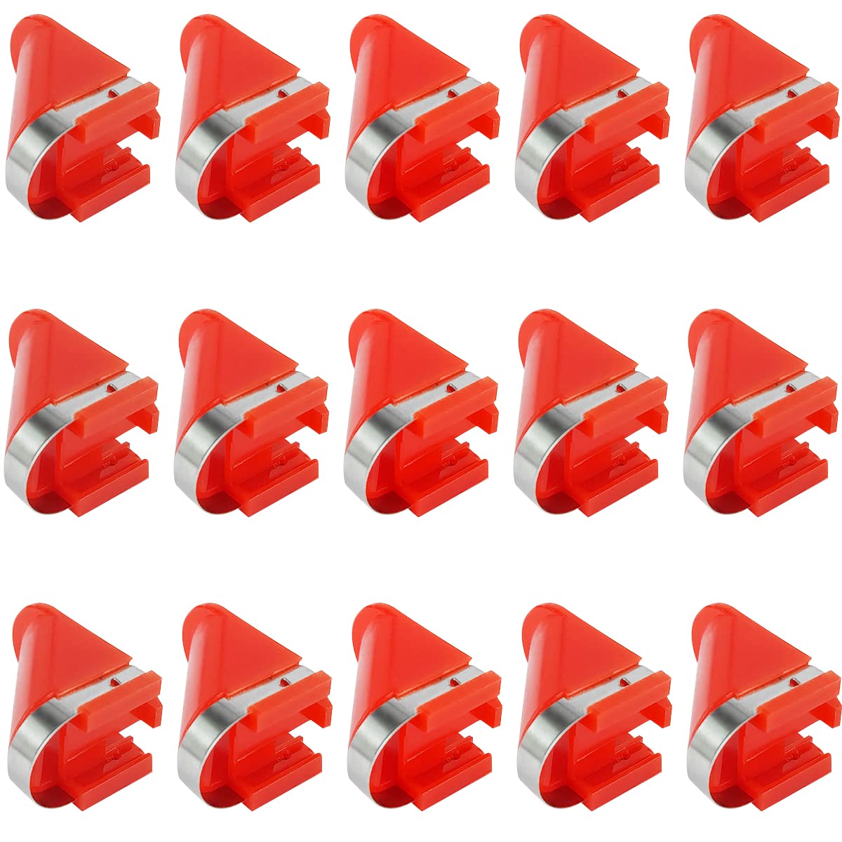 15-Pack Stainless Steel Replacement Blades for Electric Potato Peeler - Durable Rotating Fruit & Vegetable Peeler Blades (Red) - Perfect for Commercial Kitchens, Restaurants & Home Cooking
