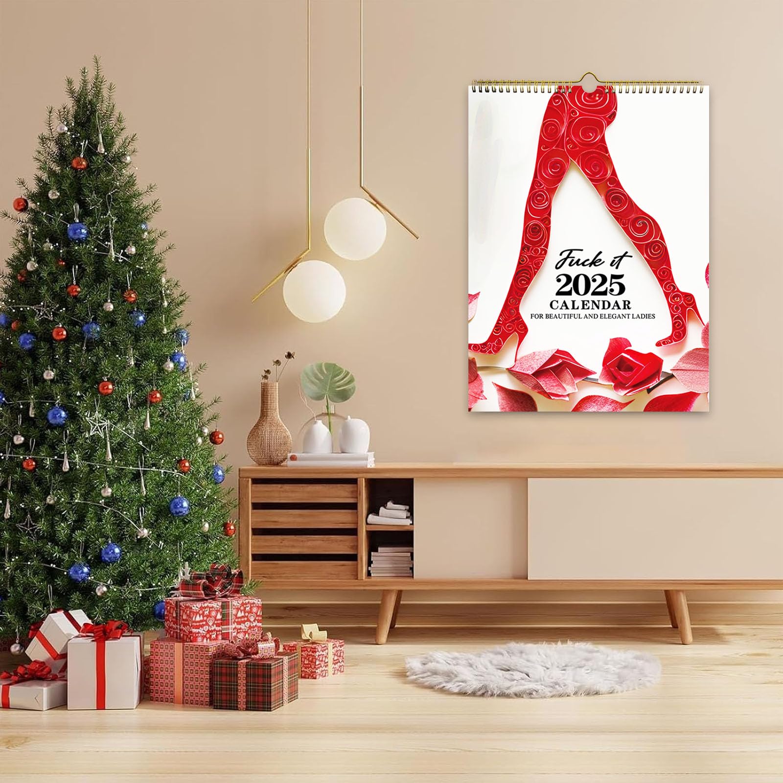 2025 FU-CK IT Refrigerator Calendar - Funny Swear Word Monthly Planner (Jan-Dec 2025) | 8x8x11 Inch Red Calendar for Women | Perfect Christmas & New Year Gift for Tired Women - Great for Office, Kitchen & Home Decor