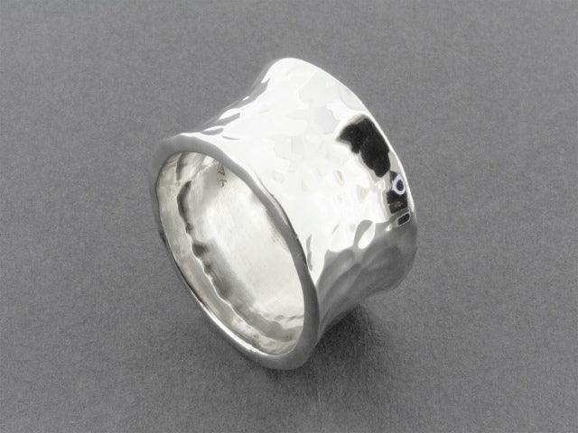 Hammered Concave Ring - Sterling Silver 925 Jewelry for Women, Boho Chic Handmade Ring for Everyday Wear & Special Occasions