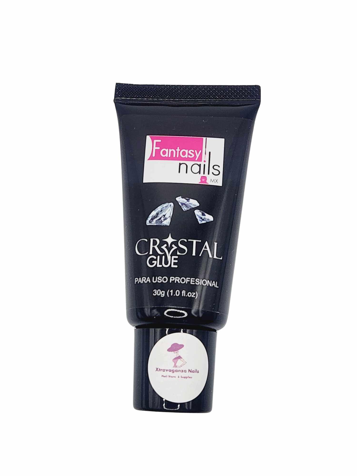 Fantasy Nails Crystal Gel Glue 1oz - Professional UV LED Nail Glue for Acrylic Nails & Nail Art - Perfect for Salon, Home Manicure & DIY Nail Designs