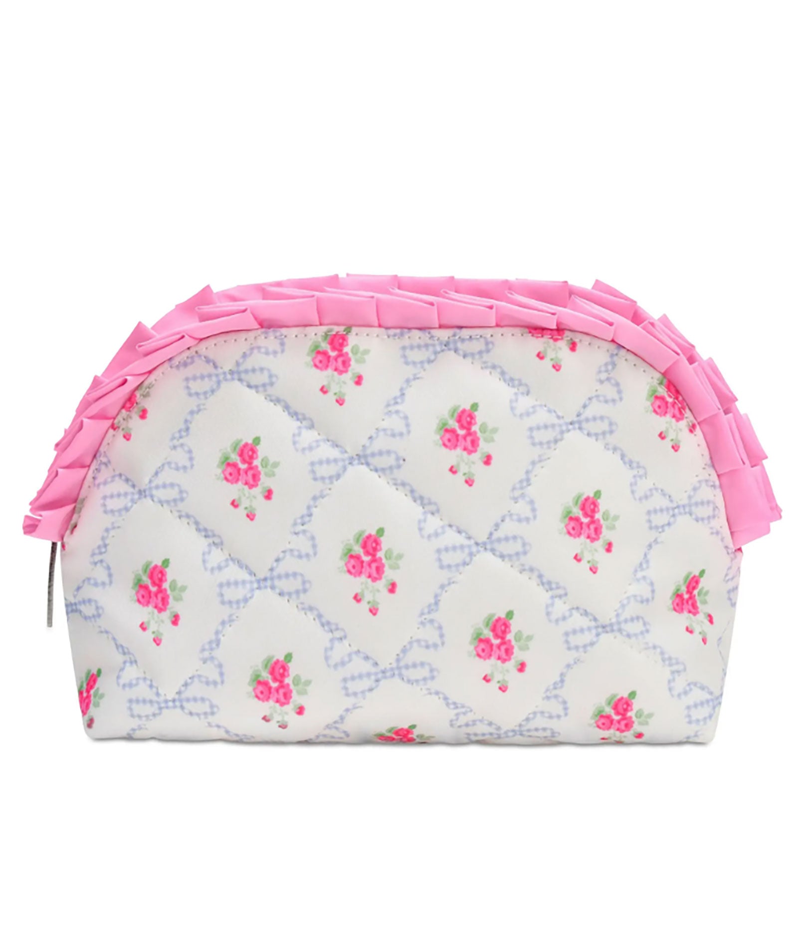 iScream Ditsy Floral Print Oval Makeup Bag for Women - Waterproof Travel Cosmetic Pouch for Toiletries, Brushes & Essentials | Perfect for Vacation, Gym & Daily Use
