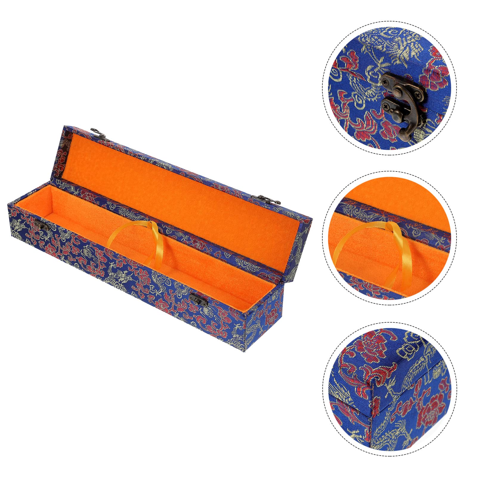 HEALLILY Brocade Scroll Storage Box - Elegant Chinese Calligraphy & Sumie Painting Holder | Perfect for Artwork Preservation, Home Decor & Gift Giving