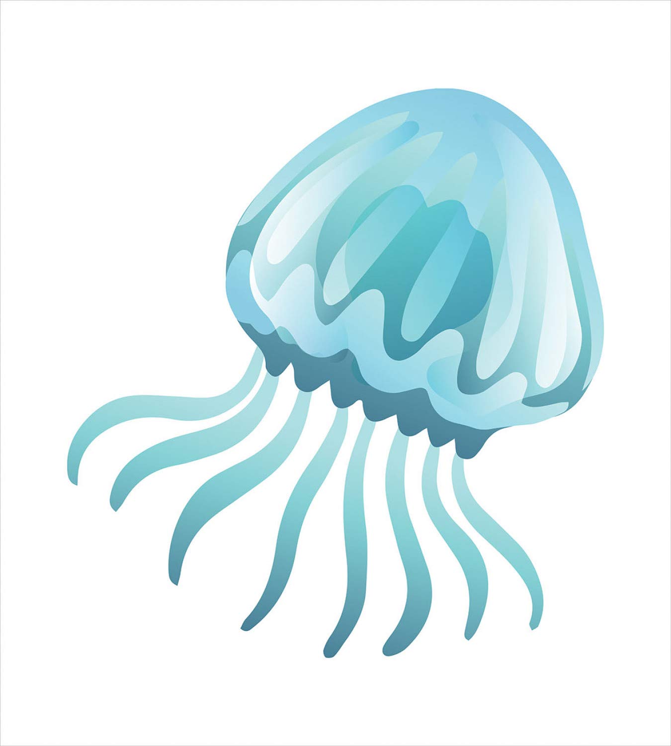 Ambesonne Queen Size Aqua Jellyfish Duvet Cover Set - 3 Piece Ocean Theme Bedding with 2 Pillow Shams, Pale Blue & Seafoam - Digitally Printed Marine Life Design for Coastal & Nautical Bedroom Decor | Perfect for Beach House, Kids Room or Underwater Themed Bedrooms