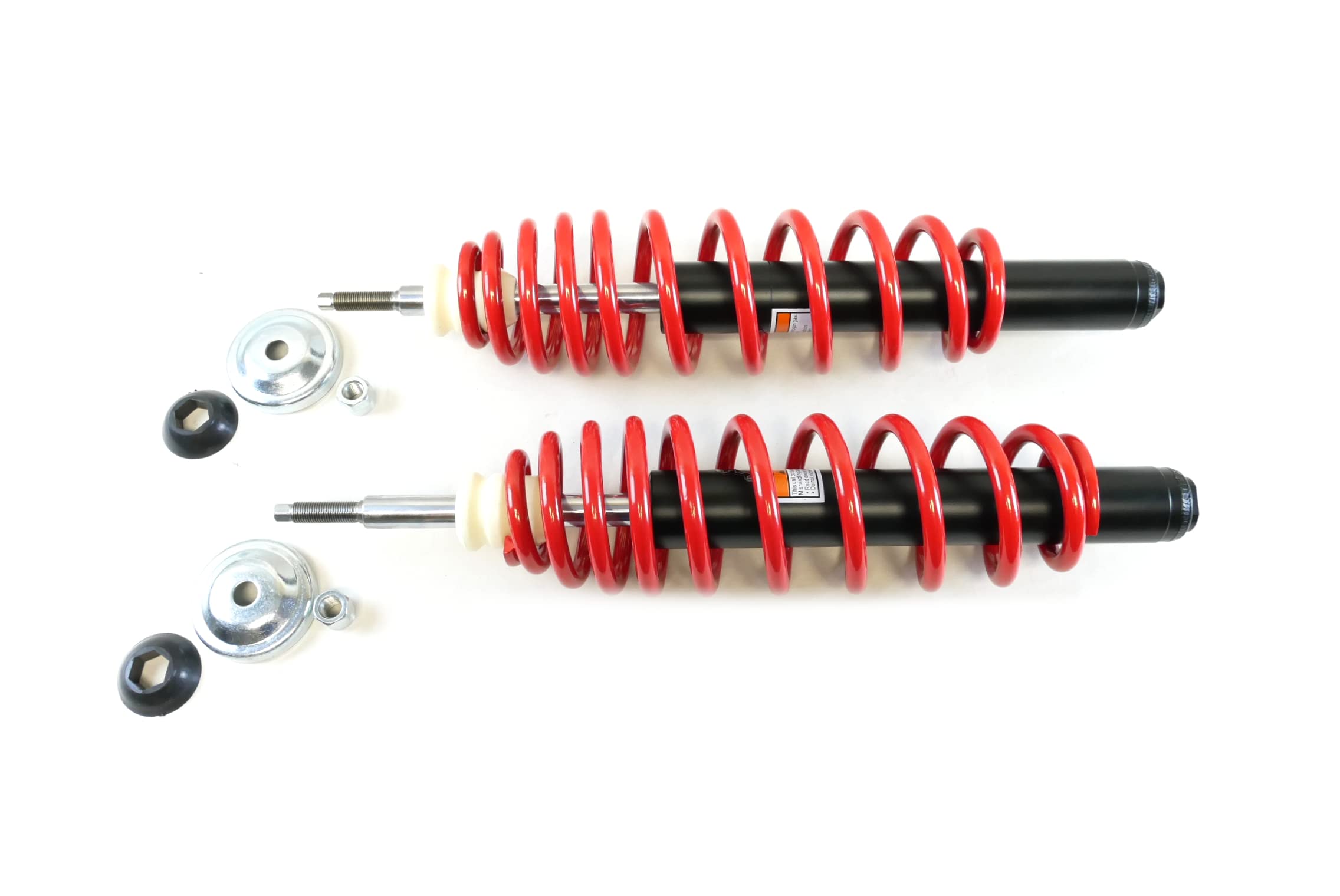 Monster Axles Front Monotube Shocks for Polaris Ranger 500 & Series 10/11 (7041784) - Dual Rate Gas-Powered Shock Absorbers with Red Springs - Perfect for Off-Roading, Hunting & Heavy-Duty Work