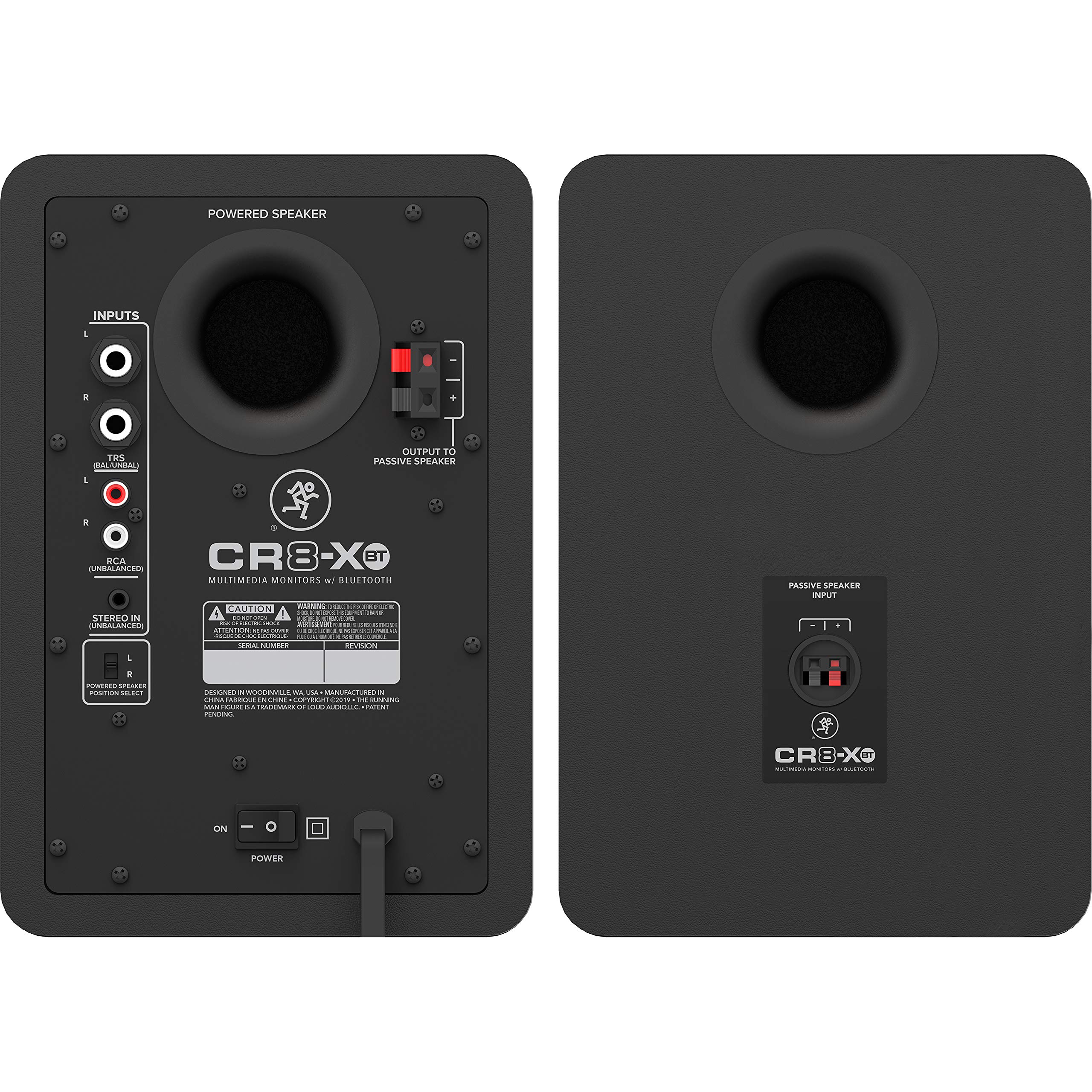 Mackie CR8-XBT 8 Inch Active Studio Monitor Speakers with Bluetooth, 1/4
