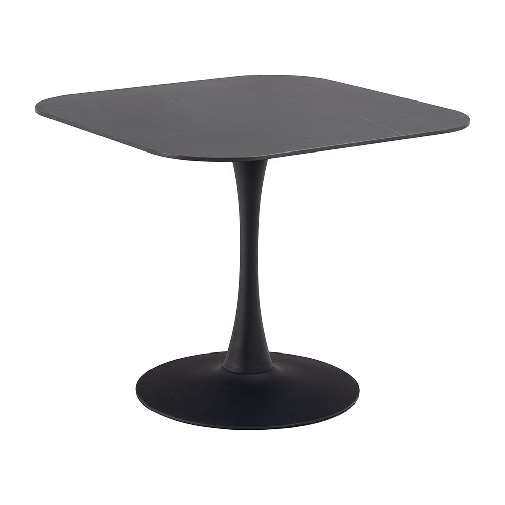 MARTA 90cm Square Dining Table - Modern Black Kitchen Table for Small Spaces | Perfect for Apartments, Breakfast Nooks & Cozy Dining Areas