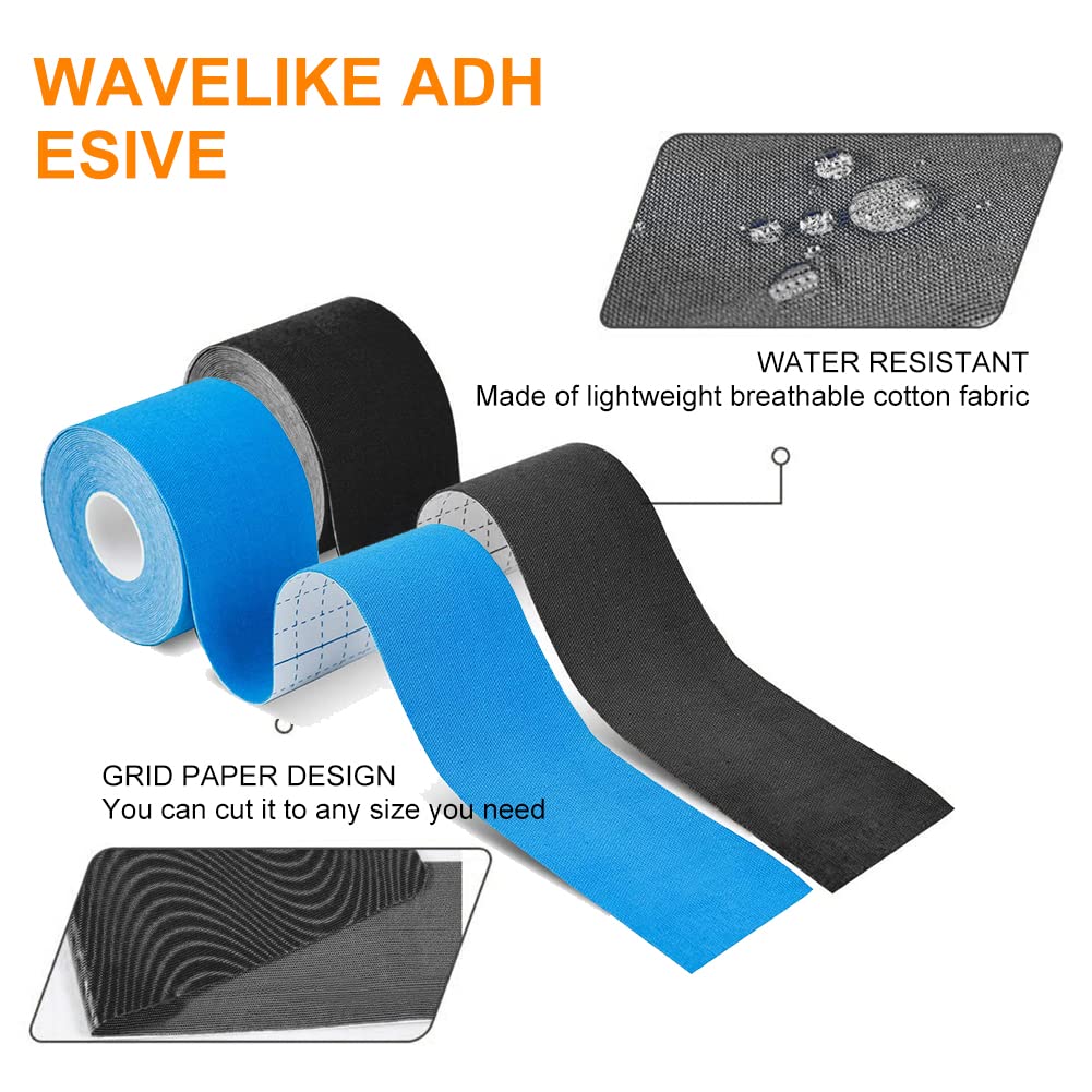 Premium Kinesiology Tape Roll - 5m x 2.5cm Waterproof Sports Tape for Pain Relief & Muscle Support - Ideal for Athletes, Physical Therapy & Injury Recovery