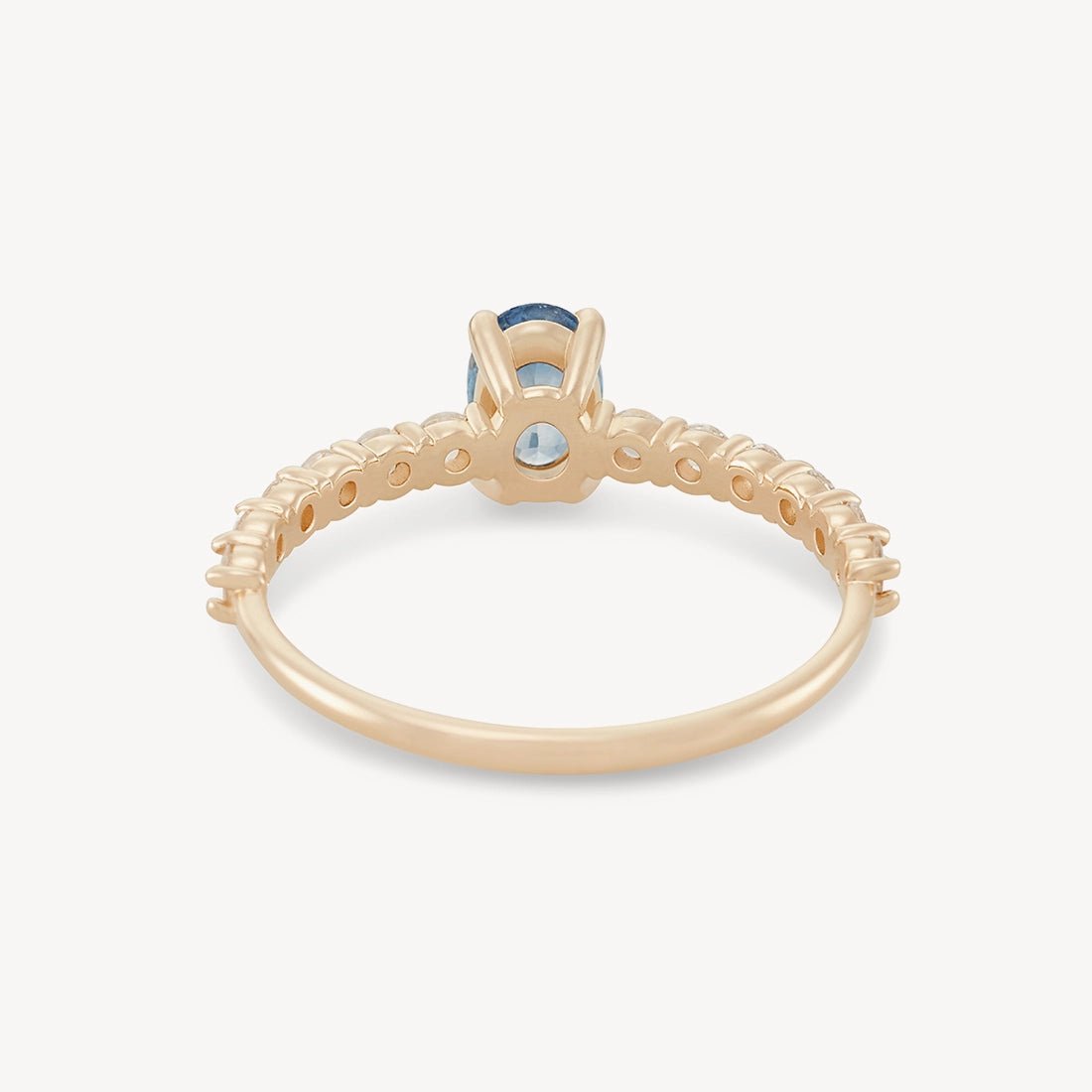 Unique 14K Yellow Gold Blue Oval Sapphire Ring - Handcrafted One-of-a-Kind Jewelry for Weddings, Anniversaries & Special Occasions