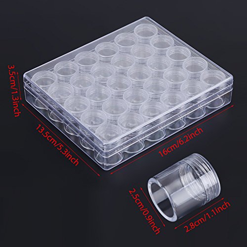 30-Piece Clear Plastic Jewelry Box Organizer with Adjustable Compartments - Small Round Bead Storage Jars & Rectangle Box for Necklaces, Rings, Earrings - Perfect for Travel, Home, and Craft Room Organization