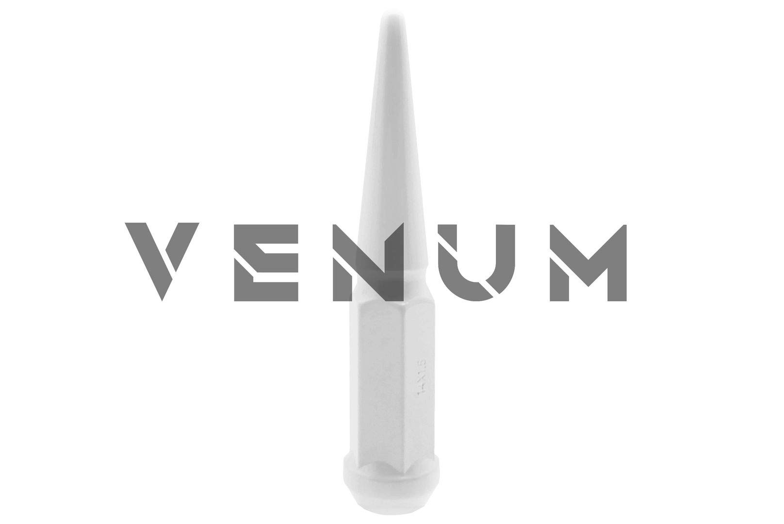 20 Pcs M14x1.5 White Spike Lug Nuts - Powder Coated 4.5