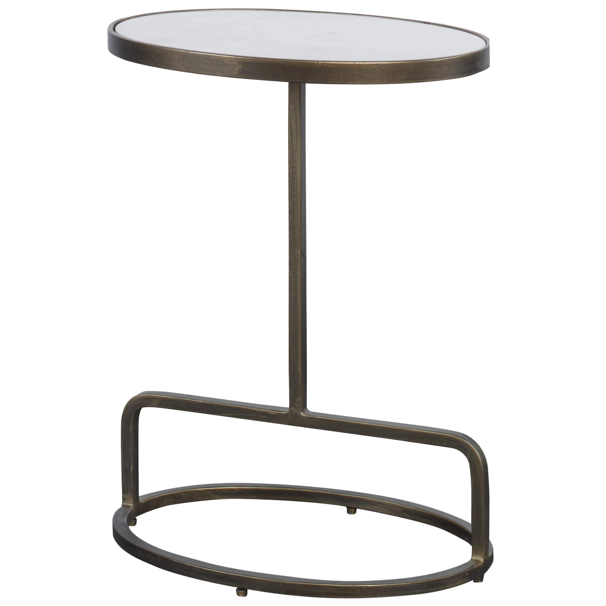 Jessenia White Marble Accent Table - Modern Side Table for Living Room, Bedroom & Office - Elegant Home Decor & Functional Furniture Piece