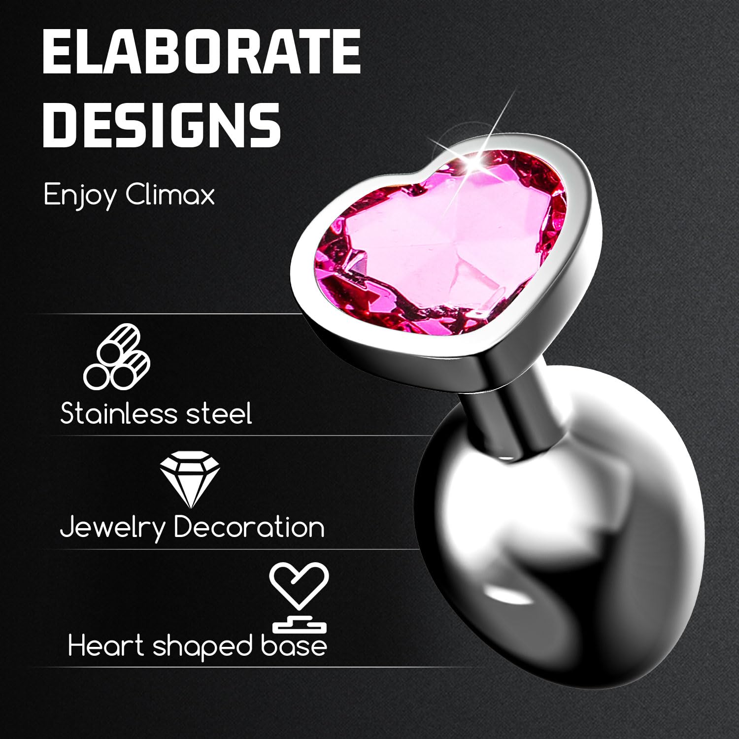 Premium 3-Piece Stainless Steel Anal Training Kit - Couples Butt Plug Set for Men & Women, Portable Adult Toys for Relaxation & Exercise | Perfect for Beginners, Intimate Play & Sensual Exploration