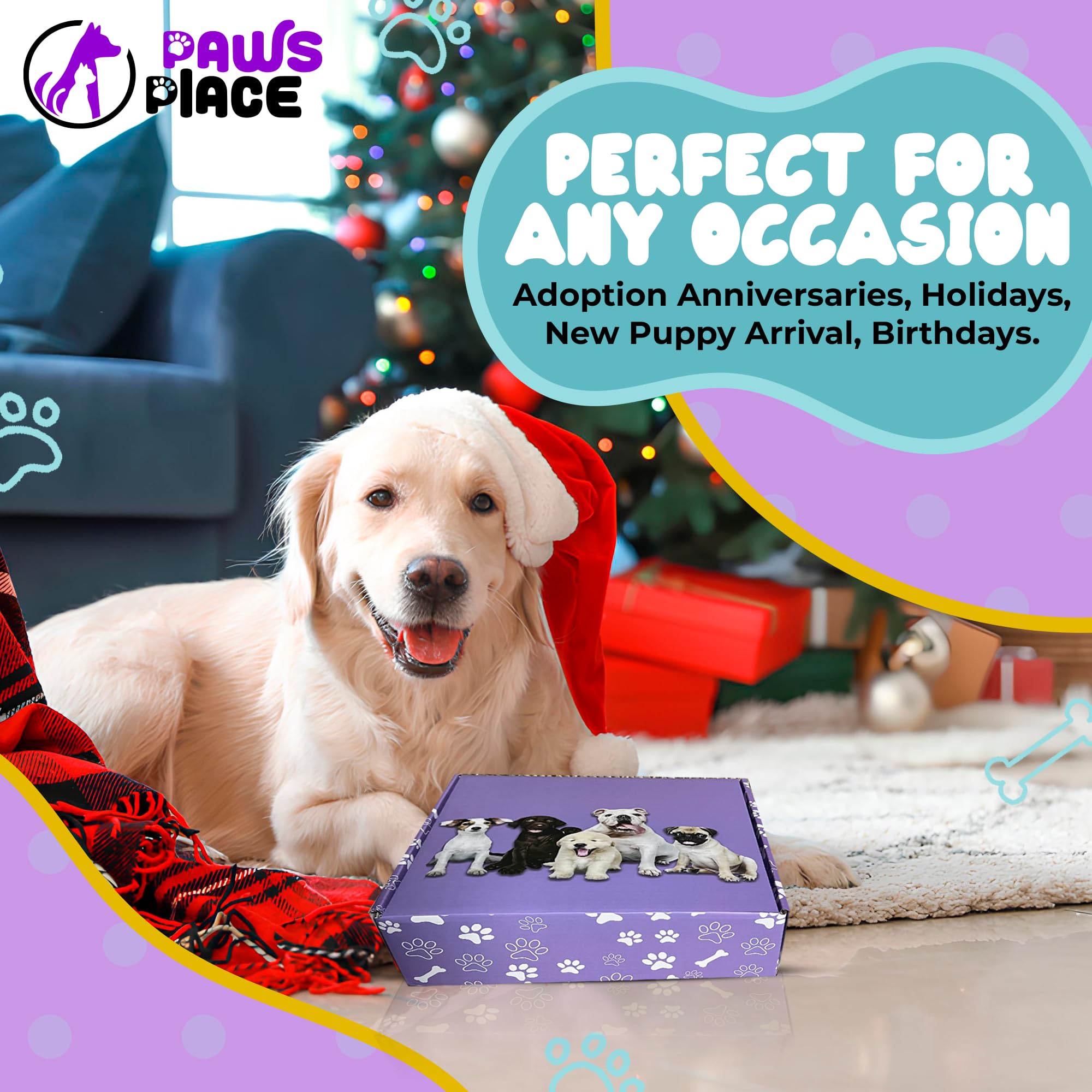 Premium Dog Gift Basket - Complete Dog Care Package with Lamb Chop Toy, Chew Toys, and Treats | Perfect for Welcoming New Puppies, Dog Birthdays, Holidays & Special Occasions