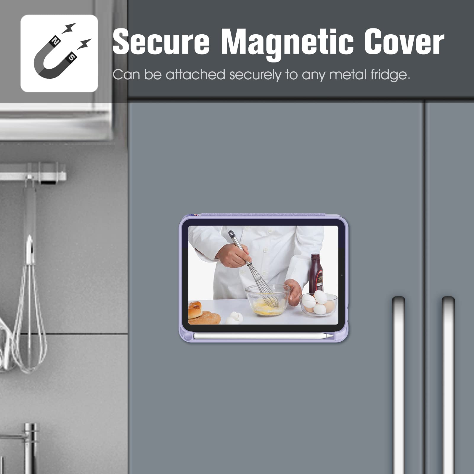 Fintie Magnetic Shockproof Stand Case for iPad Mini 7 (2024, A17 Pro) & iPad Mini 6 (8.3 Inch) - Multi-Angle Rugged Protective Cover with Soft TPU Back, Lilac Marble Design | Perfect for Work, Travel & Home Use