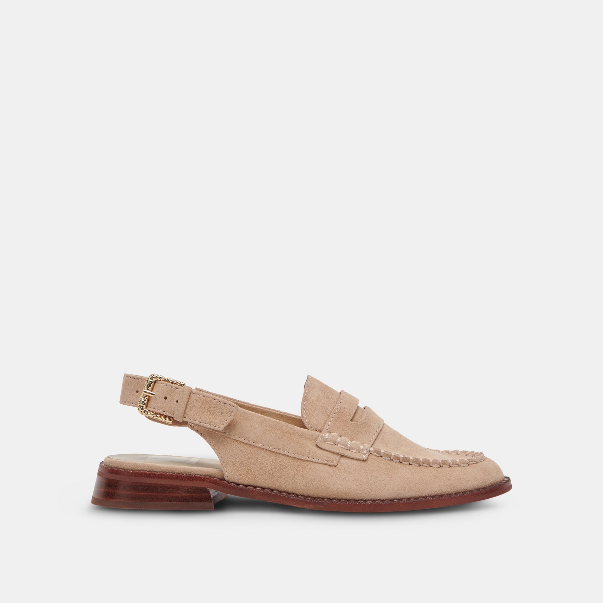 HARDI Women's Wide Loafers in Camel Suede - Comfortable Slip-On Shoes for Work, Office & Casual Outfits