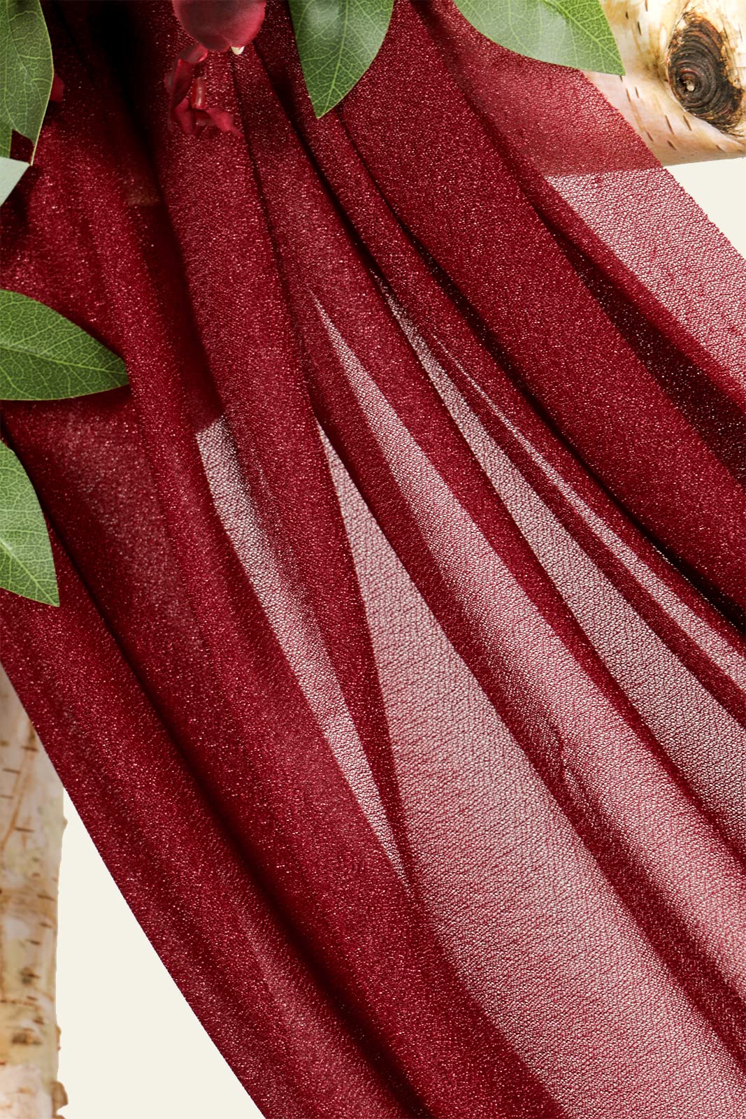 Ponatia Burgundy Wedding Arch Flowers Kit - 3 Pack with 26Ft Shiny Fabric for Ceremony & Reception Backdrop (Burgundy & Blush) | Artificial Floral Arrangement for Wedding Decor, Party Decoration, and Photo Booth Background