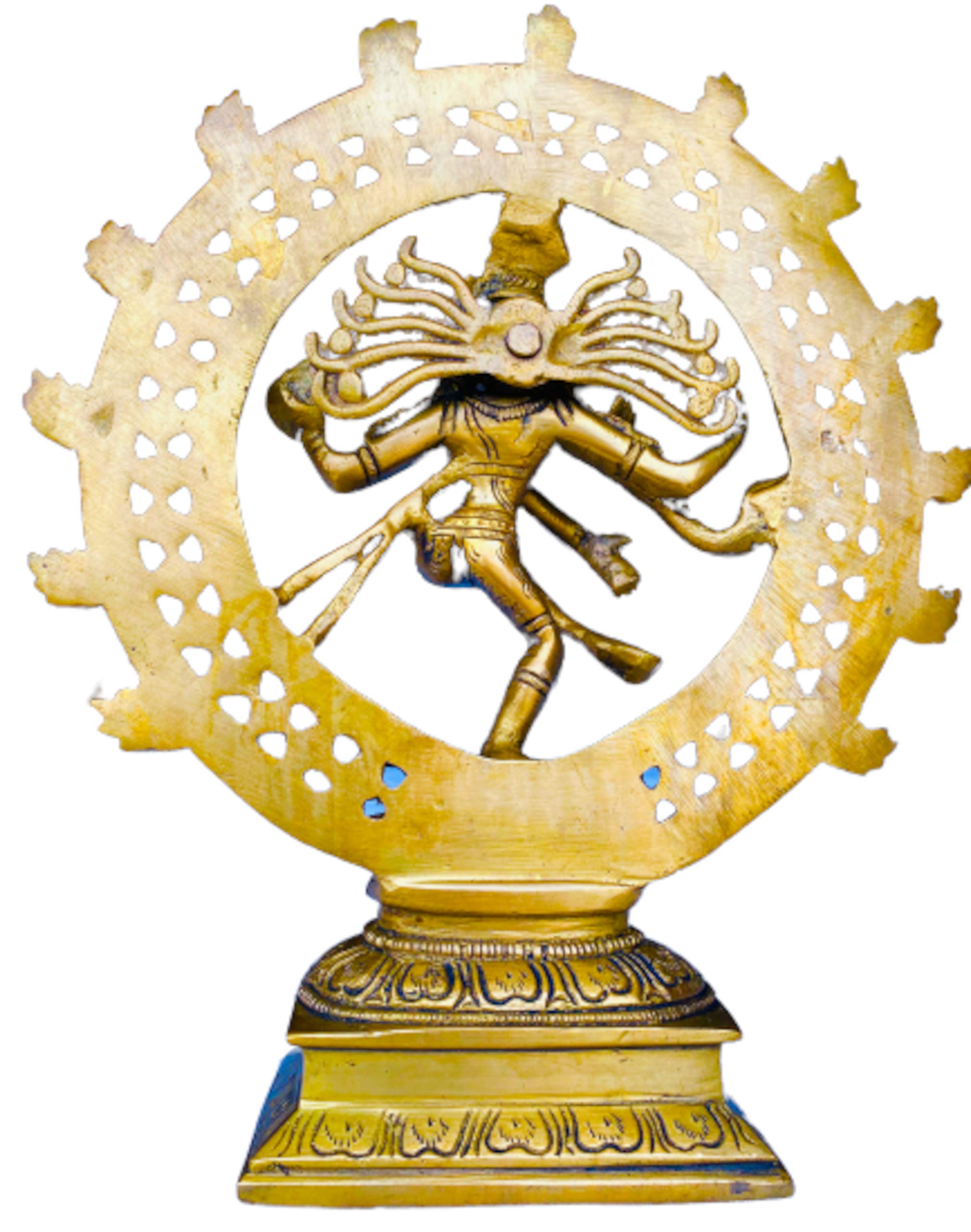 Handmade Brass Nataraja Statue - Lord of The Dance Shiva Statue from Nepal | Hindu God Sculpture for Home Altar, Yoga Studio & Spiritual Decor