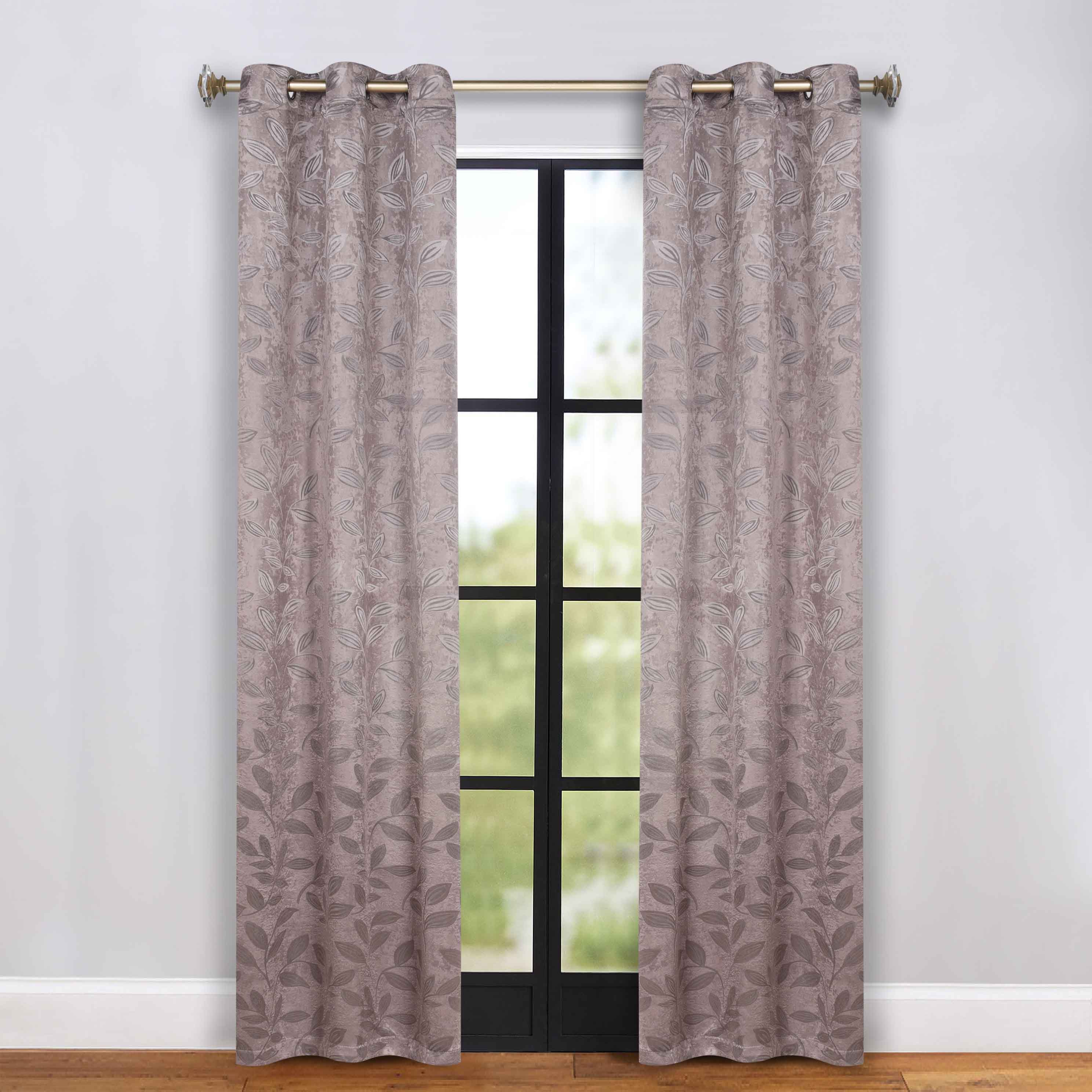 Leaves Grommet Blackout Curtains Set of 2 - Thermal Insulated Room Darkening Drapes for Bedroom & Living Room - Noise Reducing Window Treatment for Home Decor