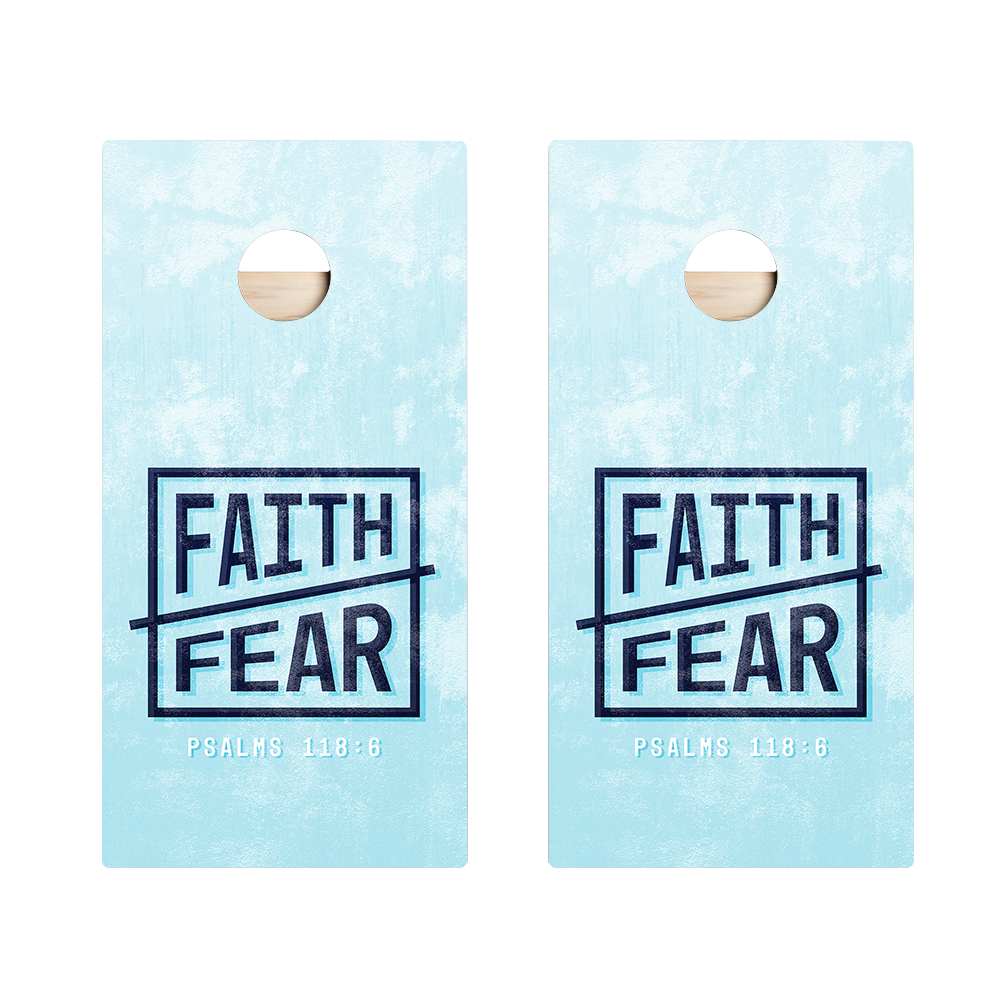 Faith Over Fear Star Cornhole Boards Set - Premium Outdoor Game for Backyard, Tailgating & Parties - American Flag Design
