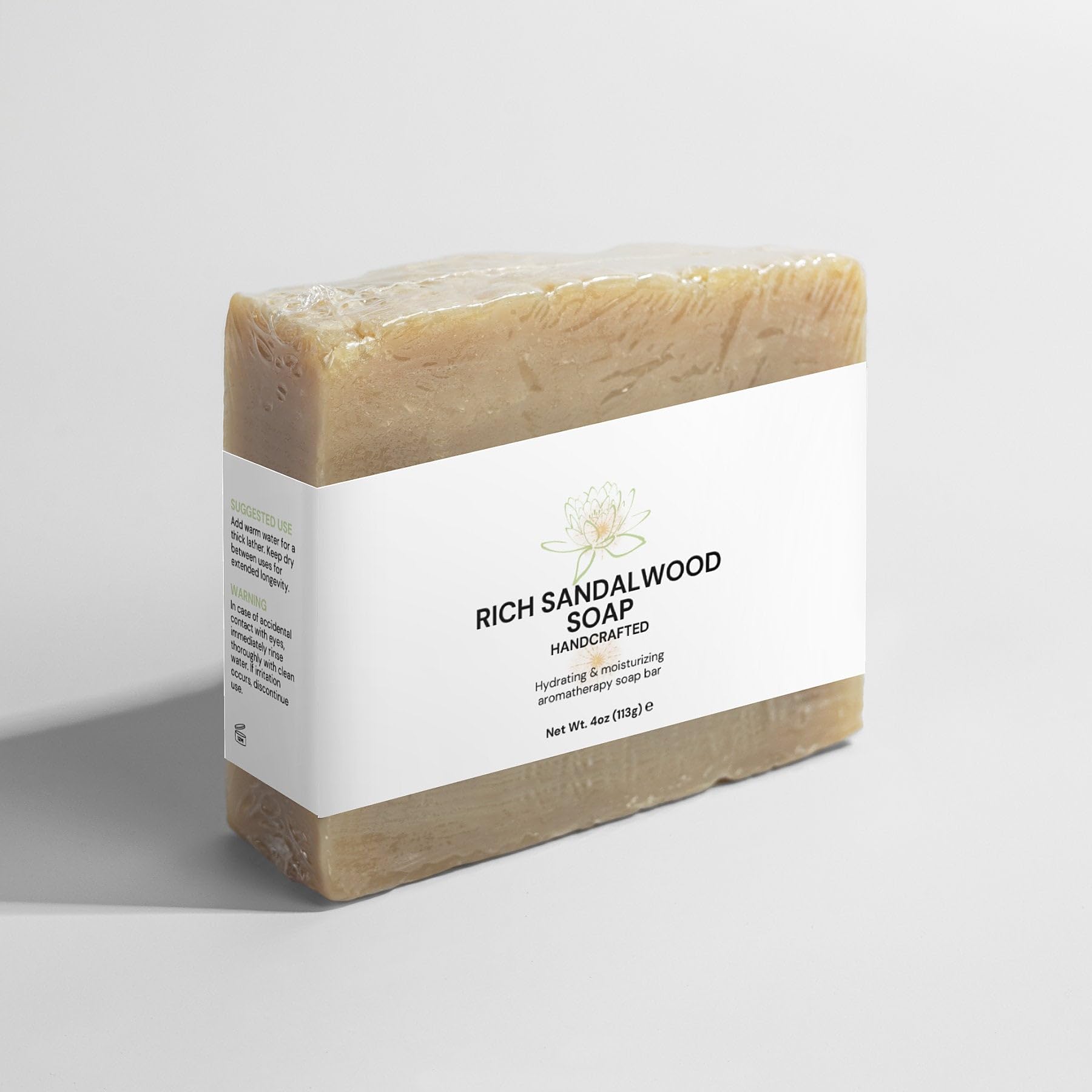 Premium Sandalwood Soap Bar - 100% Natural & Handmade for Men & Women - Moisturizing & Aromatherapy Soap for Relaxation, Spa & Daily Skincare