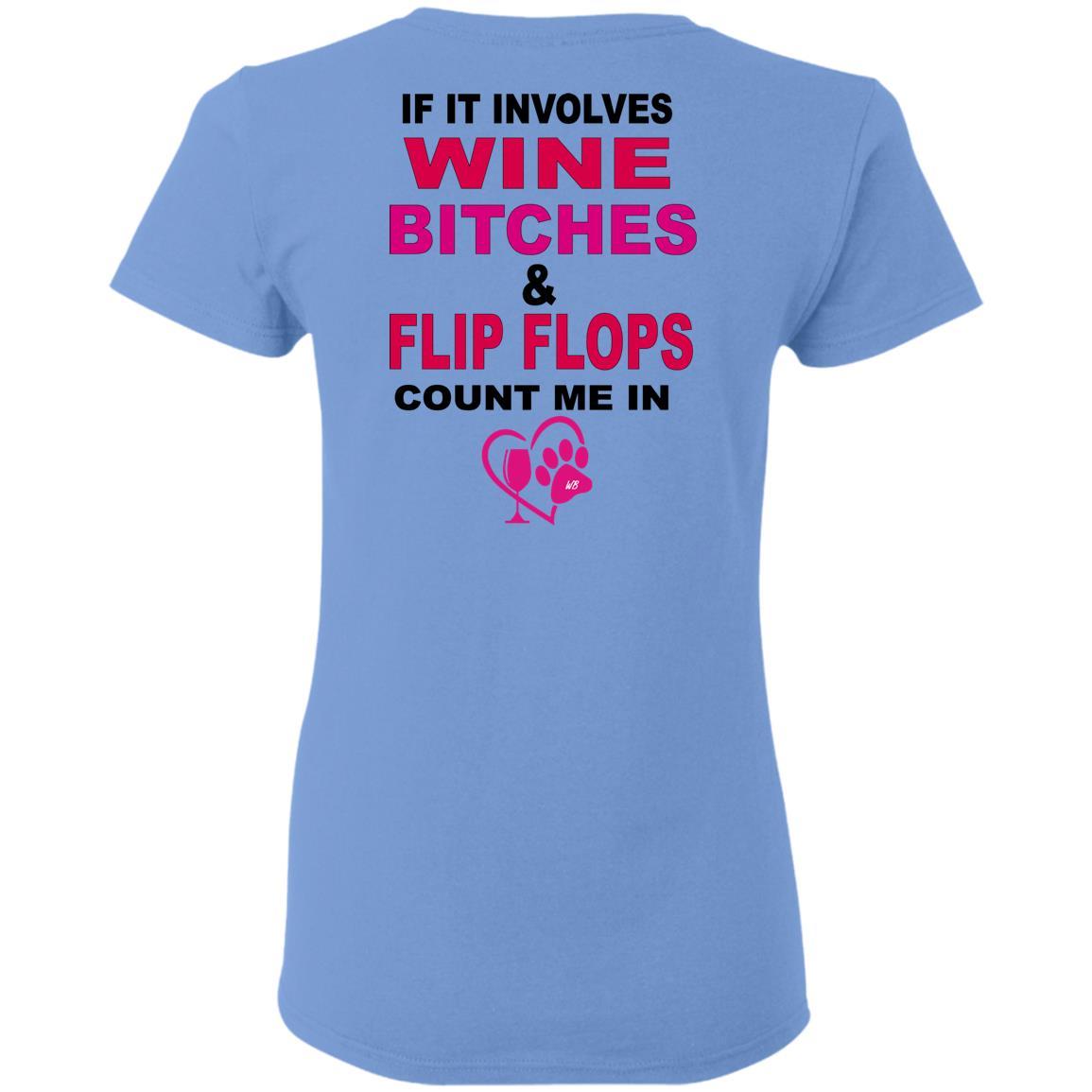 Funny Count Me In Ladies T-Shirt for Wine & Dog Lovers | Hilarious Gift for Women | Perfect for Wine Parties & Pet Lovers