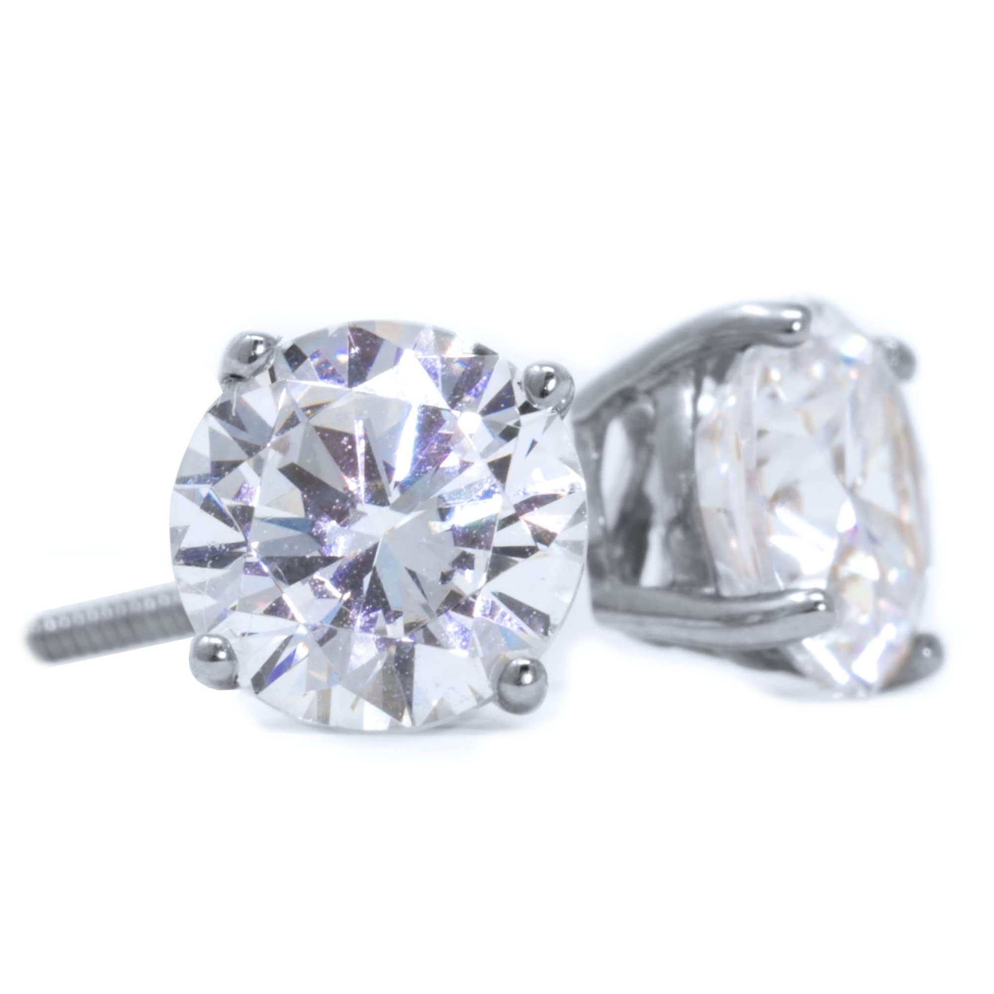 925 Sterling Silver Stud Earrings for Women & Men - 1-2 Carat Round Cut Lab Grown Diamond or Moissanite Earrings | Hypoallergenic Luxury Jewelry Gift for Anniversary, Birthday & Special Occasions | Perfect for Everyday Wear, Date Nights & Formal Events