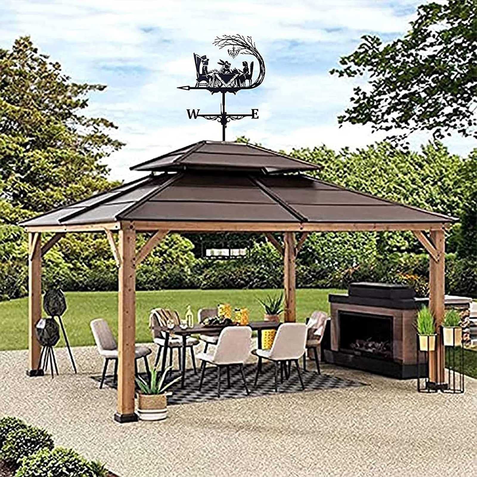 3D Metal Weather Vane with Multi-Position Mounting Bracket - Wind Direction Indicator for Outdoor Garden, Patio & Roof Decor - Perfect for Home, Farmhouse & Coastal Style Decoration