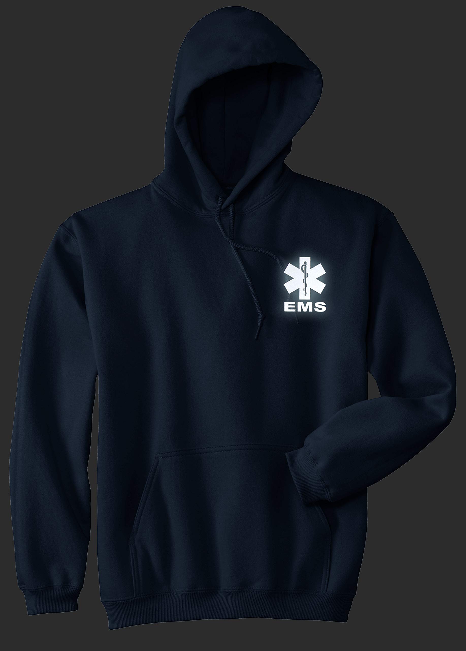 High-Quality EMS Hoodie with Reflective Logo - Front & Back Design for Safety & Visibility | Perfect for Night Running, Cycling & Outdoor Activities