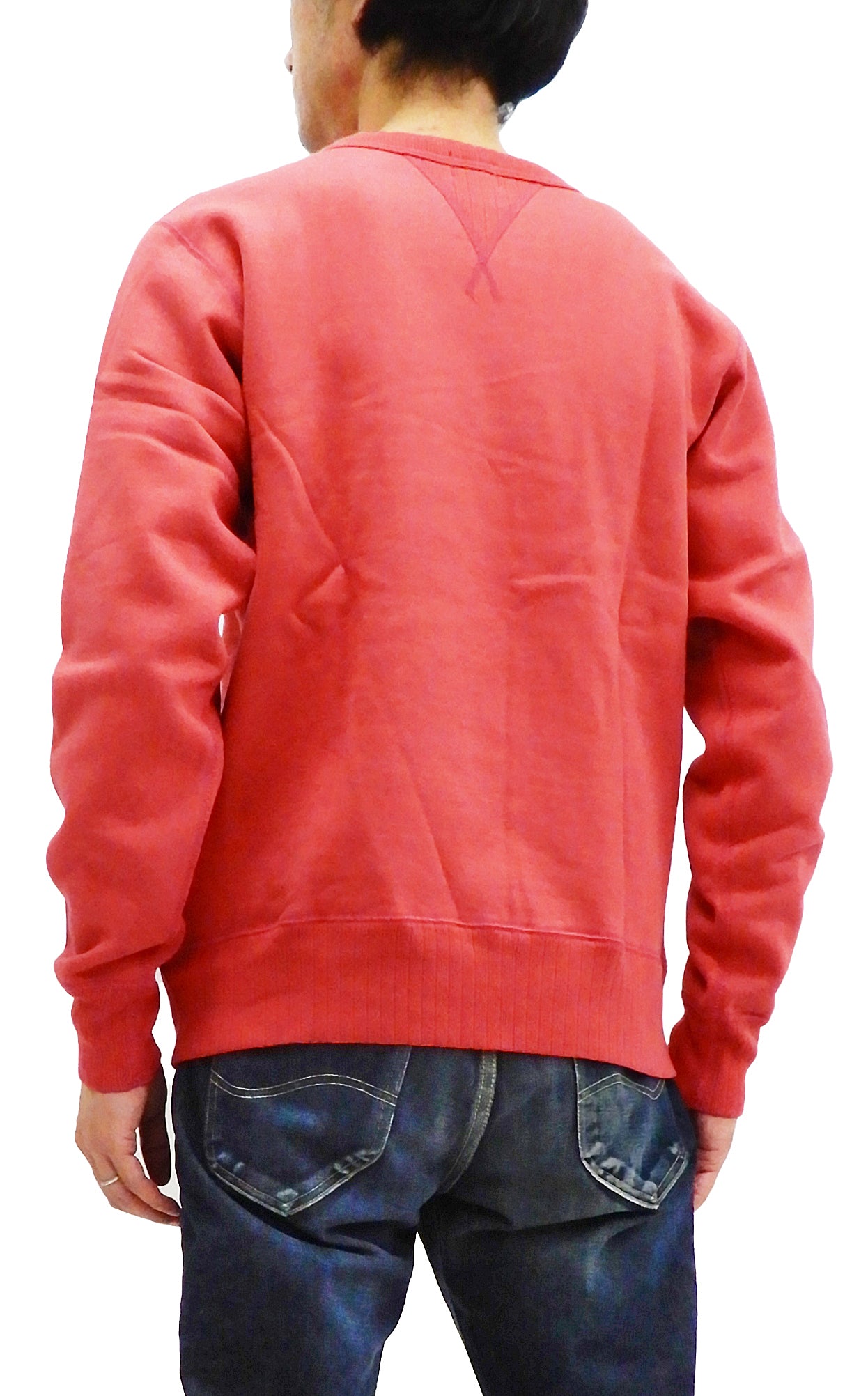 Vintage Style Men's Plain Sweatshirt - Whitesville WV67728 Red Loopwheel Cotton Crewneck | Casual Wear, Street Style, Retro Fashion
