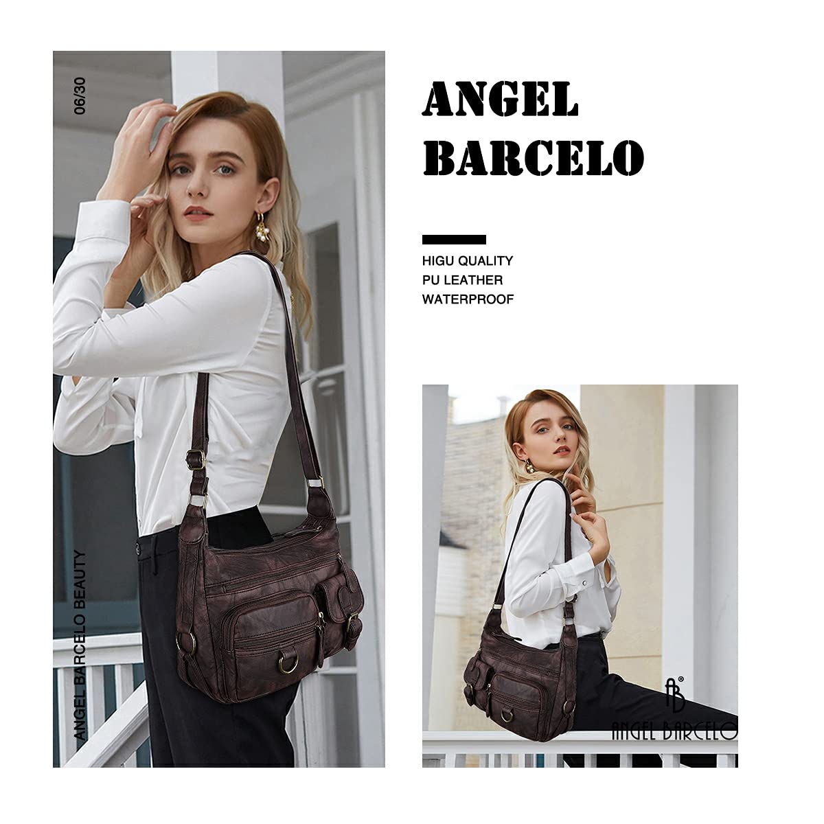 Angel Barcelo Women's PU Leather Crossbody Bag - Perfect for Daily Use & Travel