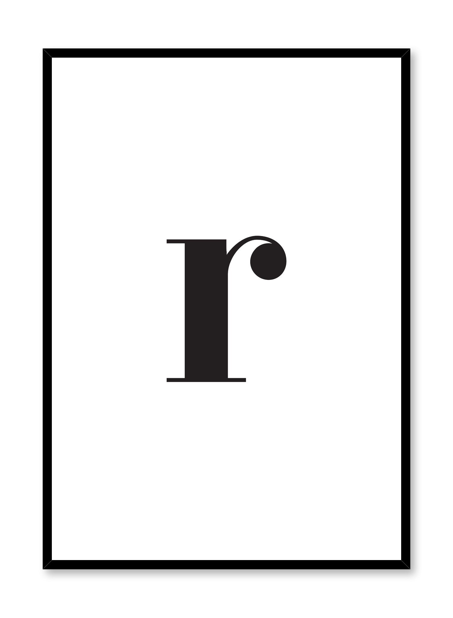 Lowercase Letter R Poster - Educational Alphabet Wall Art for Kids' Room, Classroom & Nursery Decor