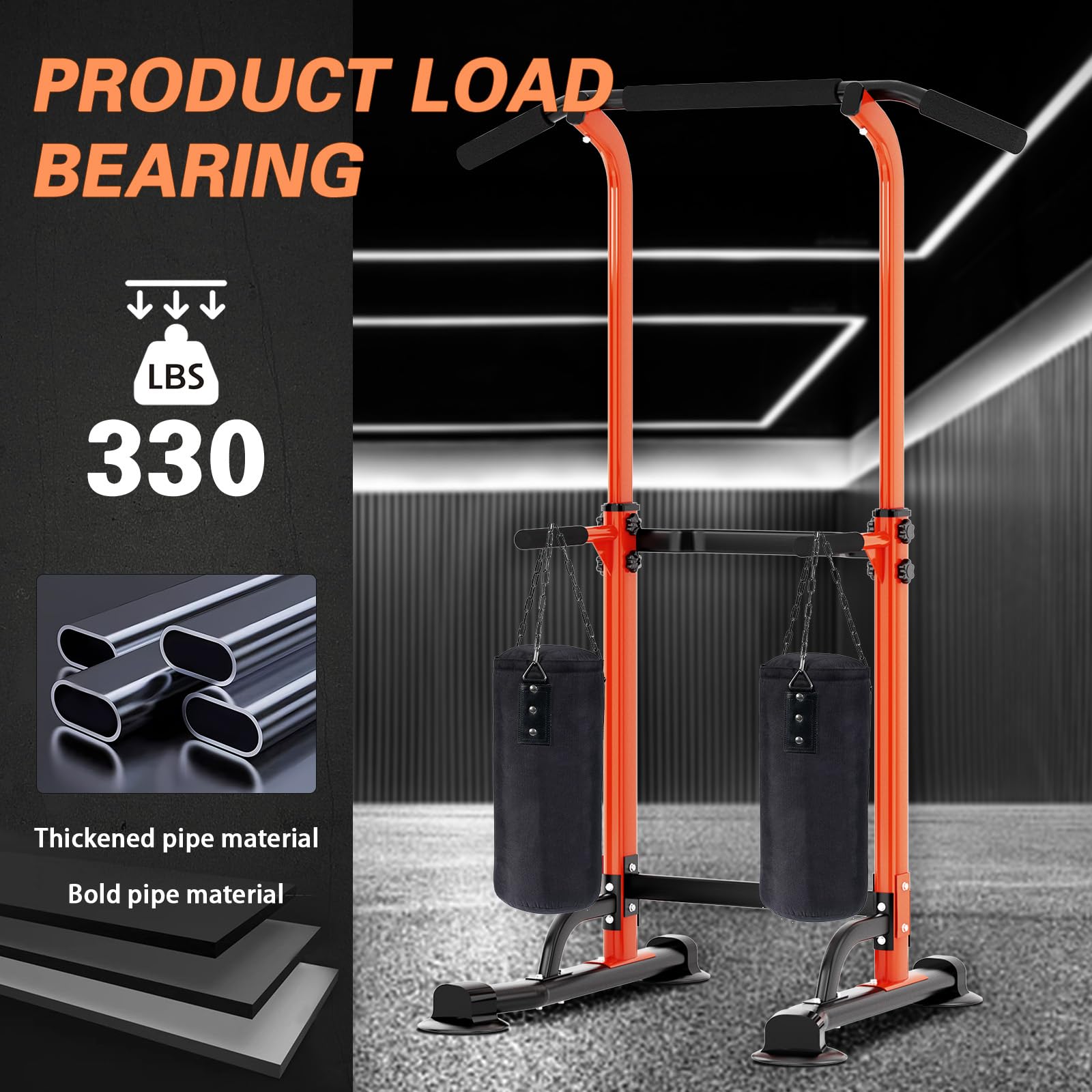 Soges Power Tower Pull Up Bar Station - Adjustable Free Standing Dip Station for Home Gym, Strength Training & Fitness Workout Equipment - Perfect for Home Exercise, Muscle Building & Full Body Workouts