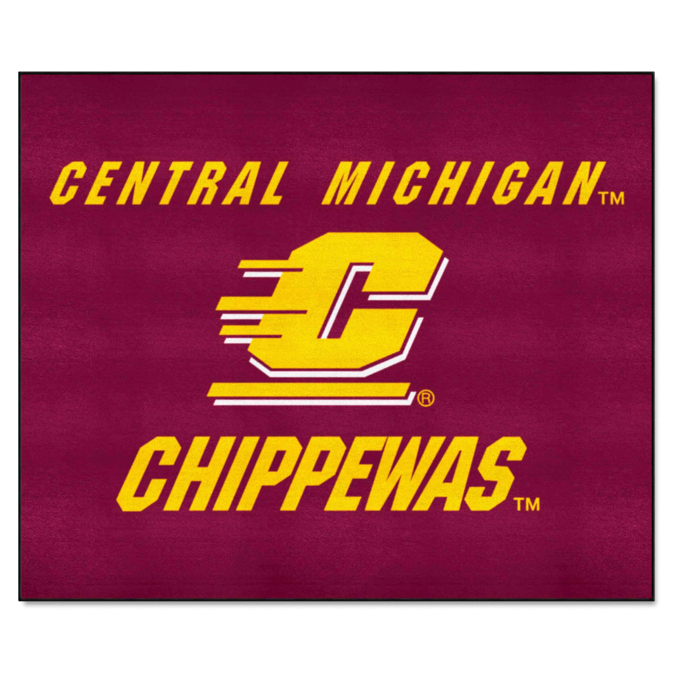 FANMATS 373 Central Michigan Chippewas Tailgater Rug - 5ft x 6ft College Sports Fan Area Rug, Durable Home Decor Carpet & Tailgating Mat for Game Day Parties, Dorm Room & Man Cave Decor