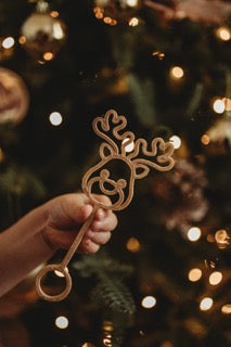 Eco-Friendly Reindeer Bubble Wand for Kids - Fun Outdoor & Birthday Party Activity - Christmas Holiday Gift Idea