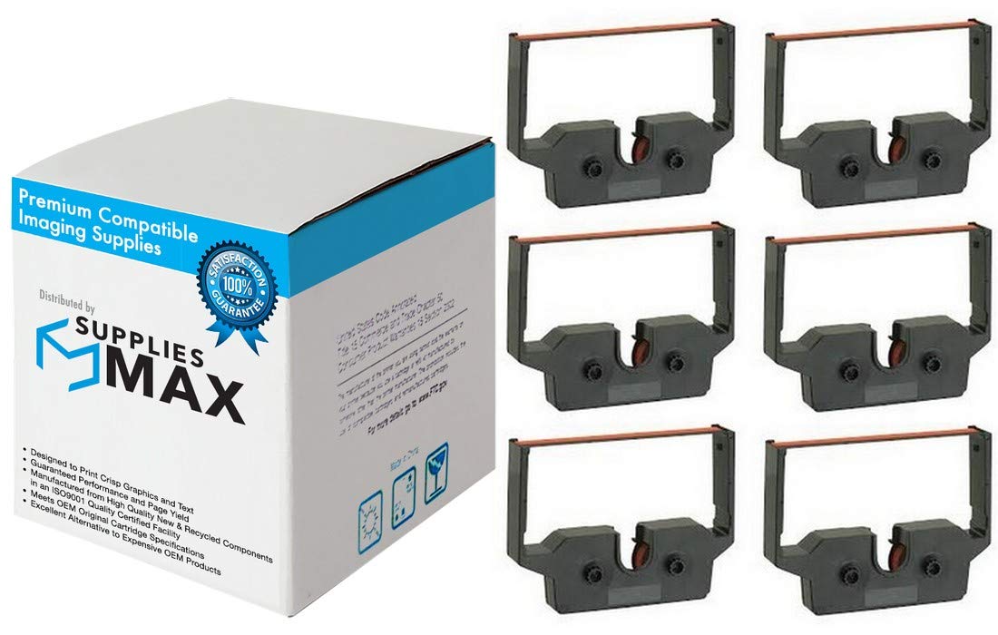 Victor 600/800 Compatible Printer Ribbons - Black/Red (6 Pack) - Replacement for POS Systems - Ideal for Retail, Restaurants & Office Use