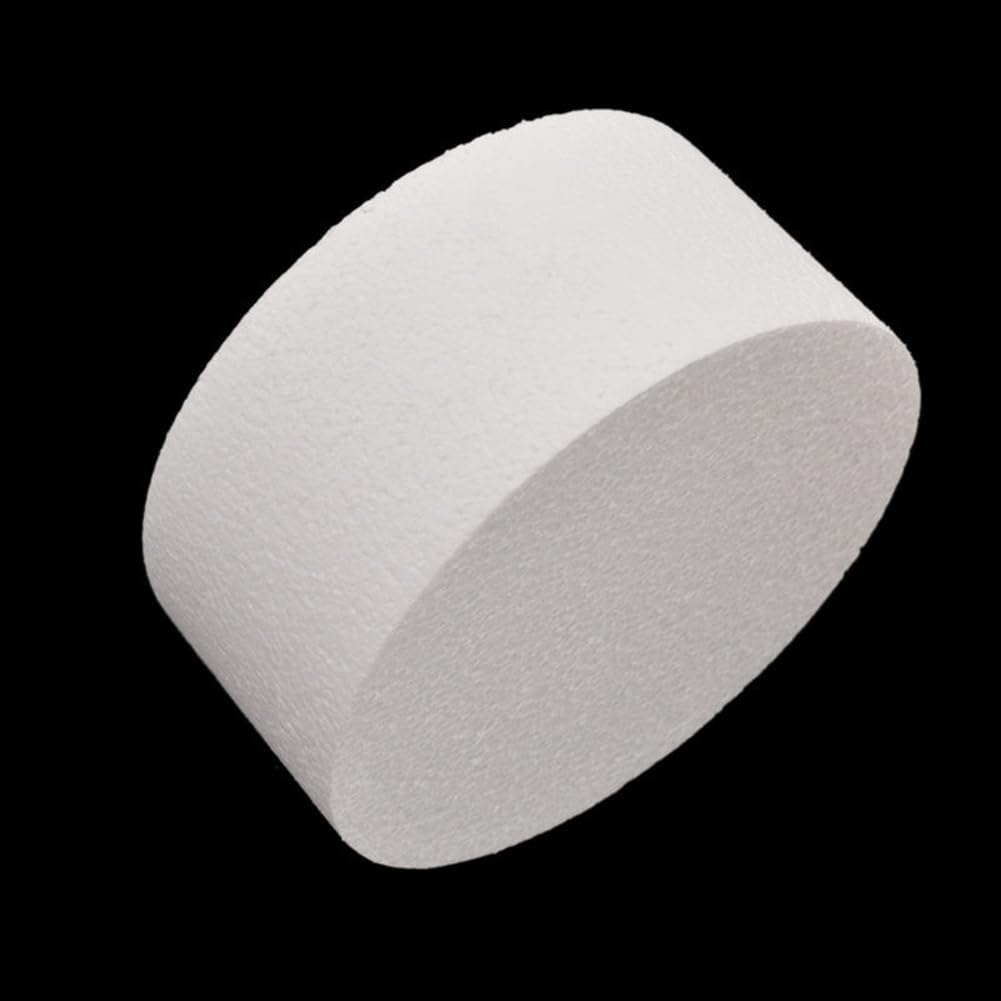 Premium Round Cake Foam Dummy Set for Birthday & Wedding Displays - 4 to 14 Inches (10 Inch White) | Perfect for Cake Decorating Practice, Dessert Table Centerpieces, and Bakery Shop Displays