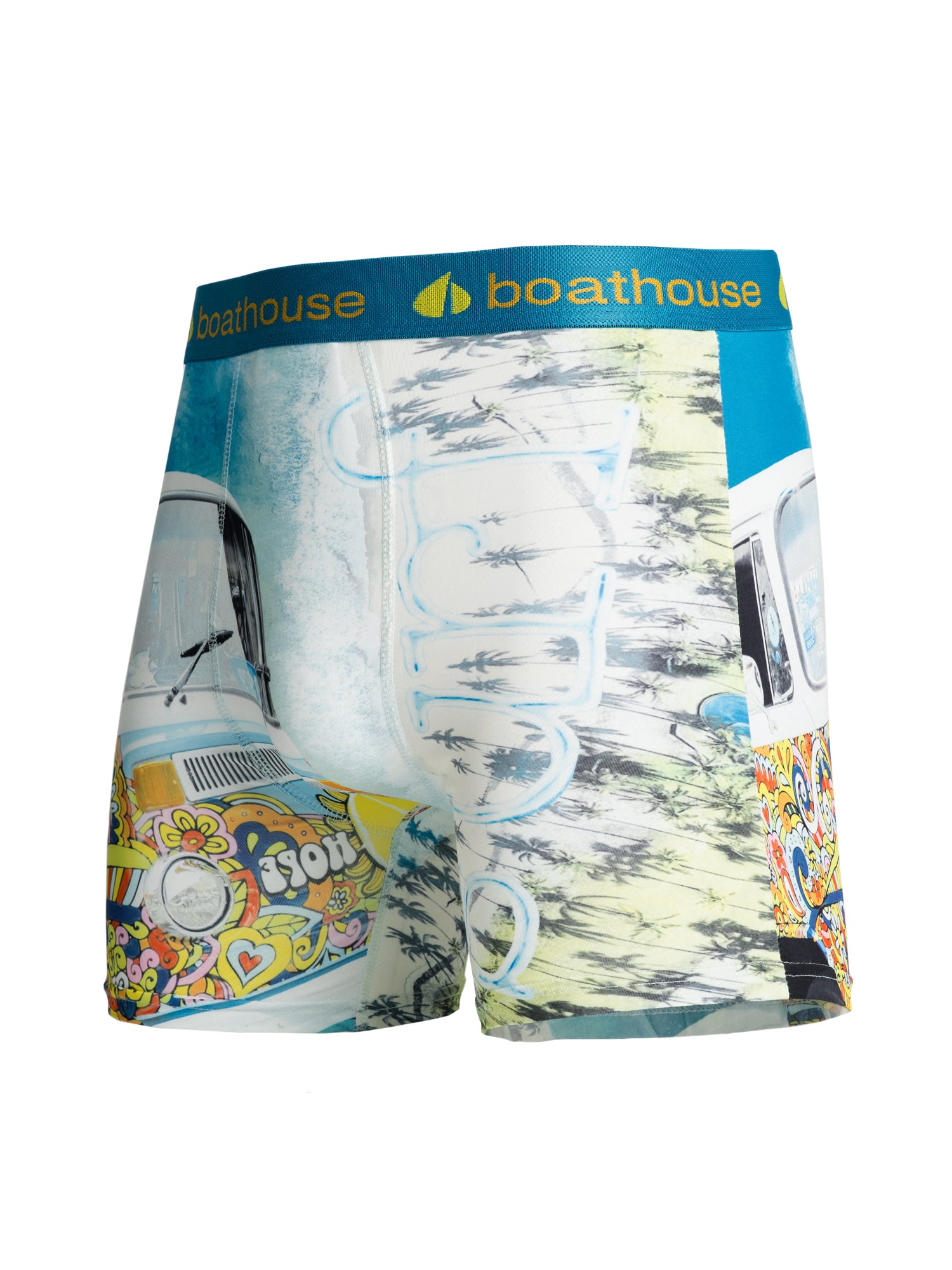 Boathouse Novelty Boxer Briefs - Hippie Van Print - Comfortable Men's Underwear for Casual Wear & Lounge
