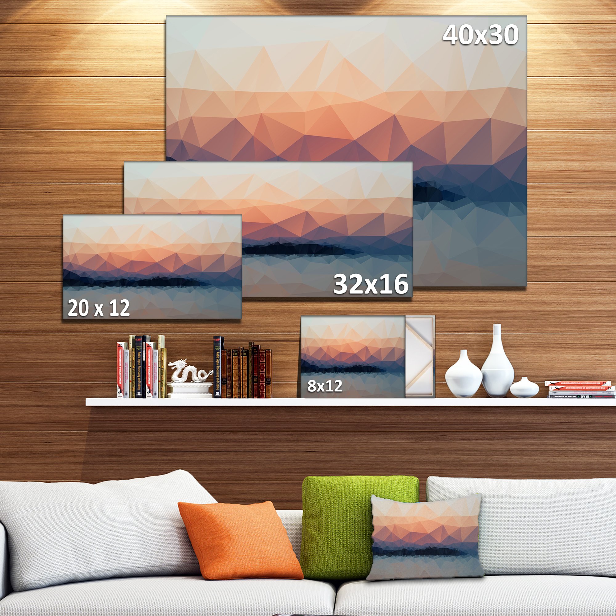 Sky Sea and Beach Abstract Vector View Extra Large Seascape Art Canvas - Modern Coastal Wall Decor for Living Room, Bedroom & Office
