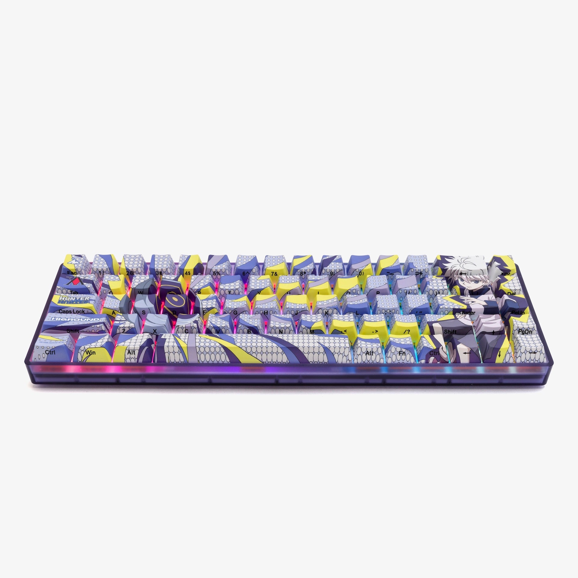 HxH x HG Basecamp 65% Mechanical Keyboard - Killua Themed Custom Gaming Keyboard for PC & Mac - Perfect for Anime Fans, Esports & Office Typing