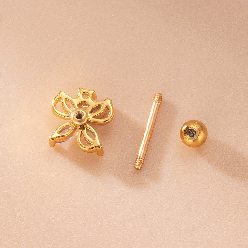 20G Conch Tragus Helix Small Flower Stud Earrings for Women - Minimalist Floral Earrings for Cartilage Piercing - Perfect for Everyday Wear, Parties & Gifts | HSPJ783