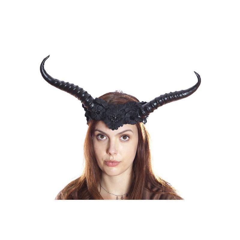 Black Horn Headband for Adults - Gothic Cosplay, Halloween Costume Accessory, Festival Party Hairband - Perfect for Cosplay, Halloween, and Themed Parties