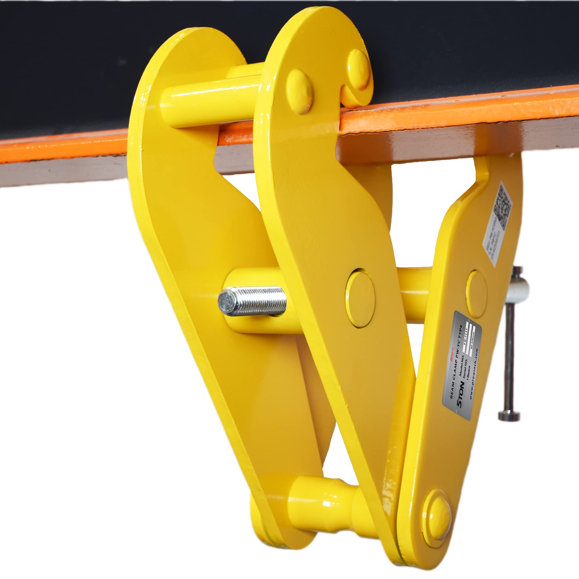 Prowinch 5 Ton Heavy Duty Beam Clamp - 3 to 12.5 Inch Adjustable Jaw Capacity - Industrial Grade Lifting Clamp for Construction, Maintenance & Rigging - Perfect for Steel Beams, I-Beams & Overhead Lifting