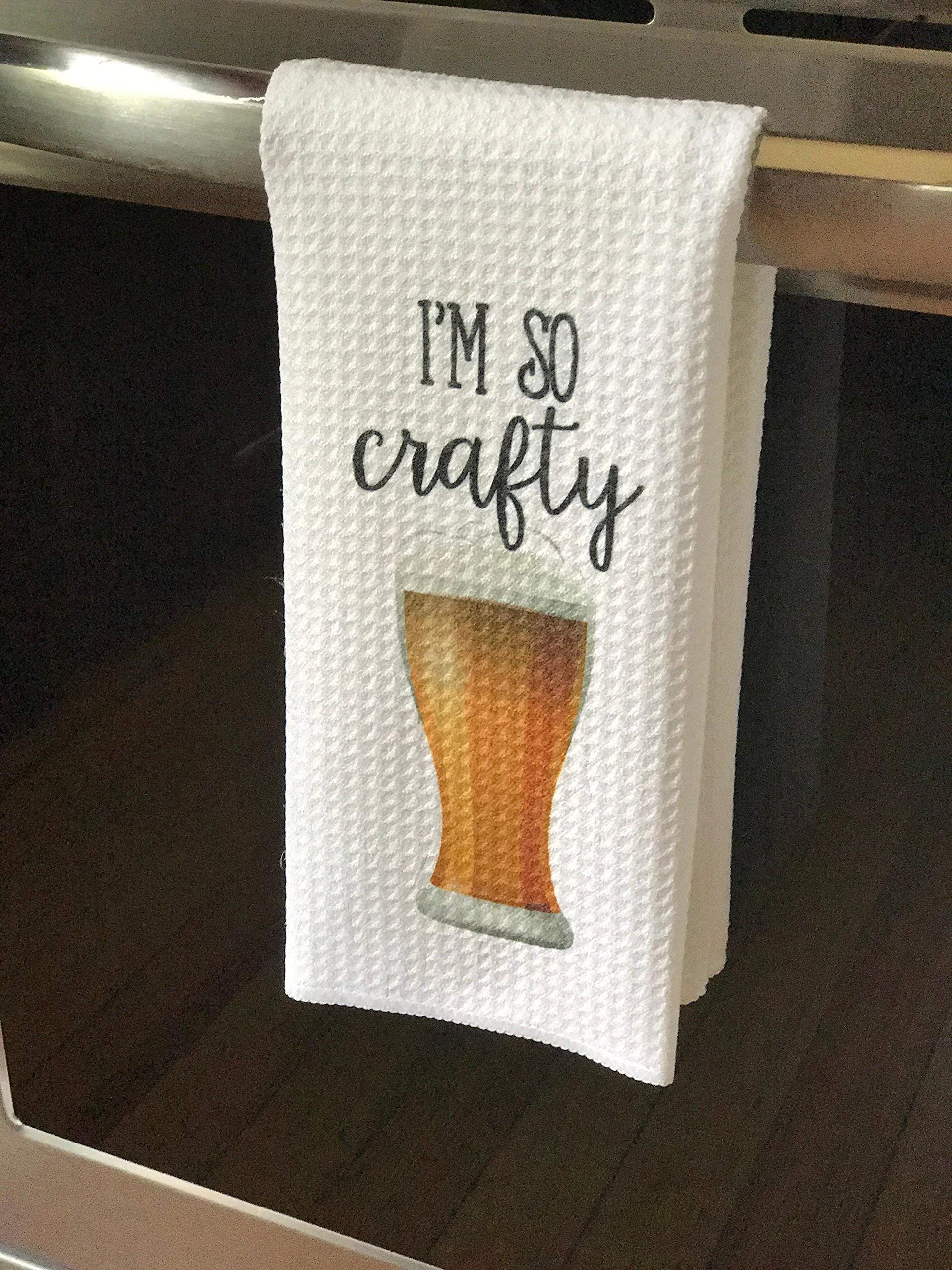 Funny Alcohol Kitchen Towel Gift for Beer & Whiskey Lovers - Perfect for Bar, Pub, Man Cave Decor & Gag Gifts