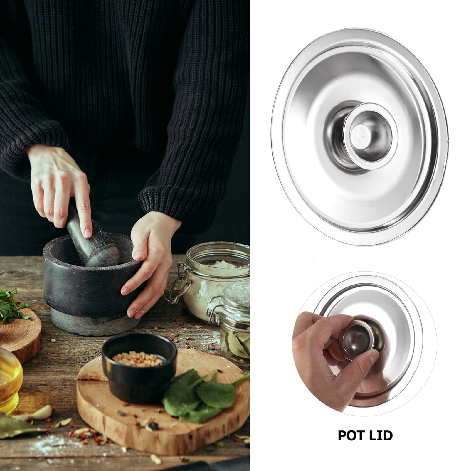 DOITOOL 14cm Stainless Steel Pot Lid - Small Pan Cover for Mini Saucepan, Spice Pots & Seasoning Containers | Durable Cookware Accessory for Kitchen, Cooking & Food Storage
