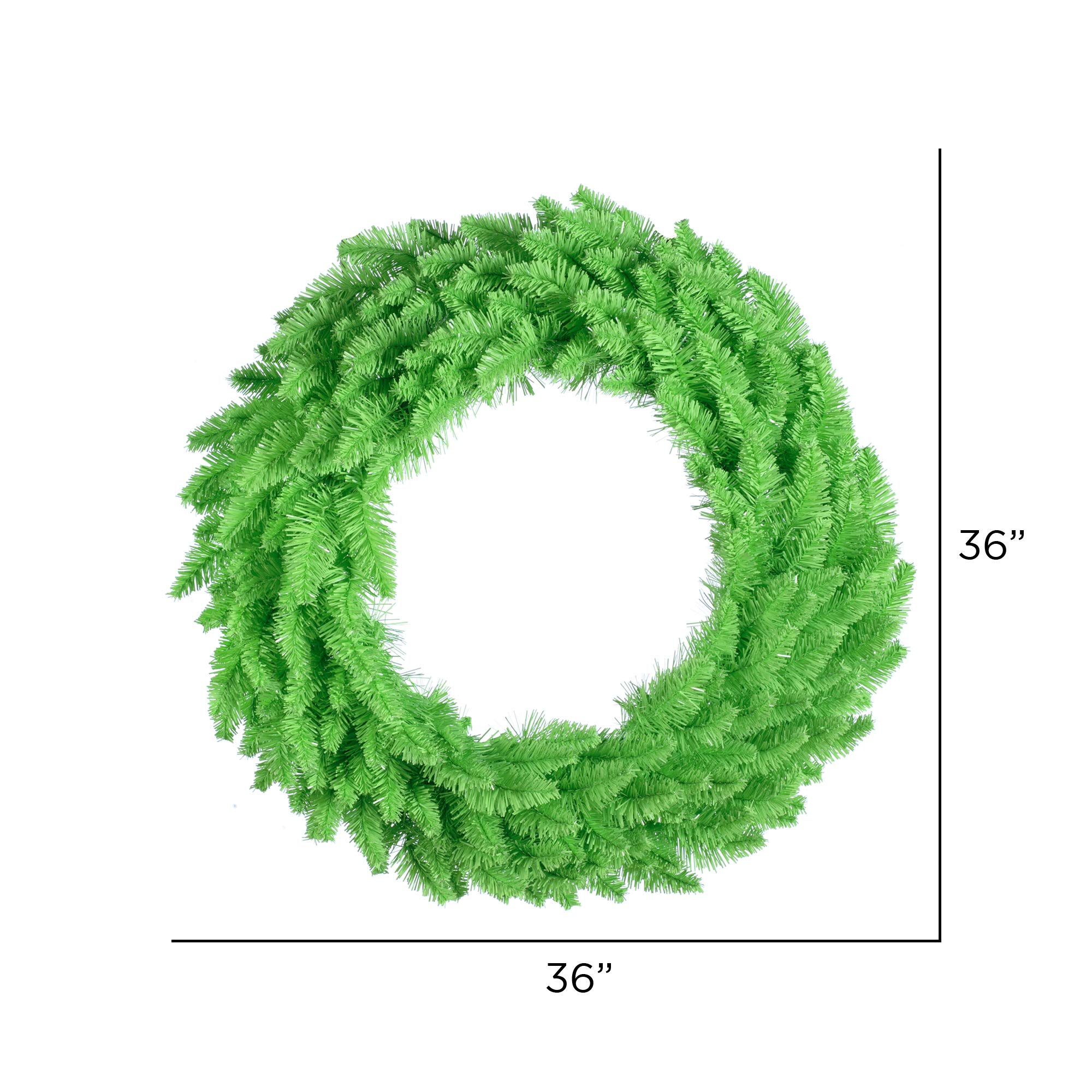Vickerman 36 Inch Lime Green Fir Artificial Christmas Wreath with LED Lights - Durable Faux Fir Holiday Wreath for Indoor Christmas Decor - Perfect for Front Door, Mantel & Holiday Home Decoration
