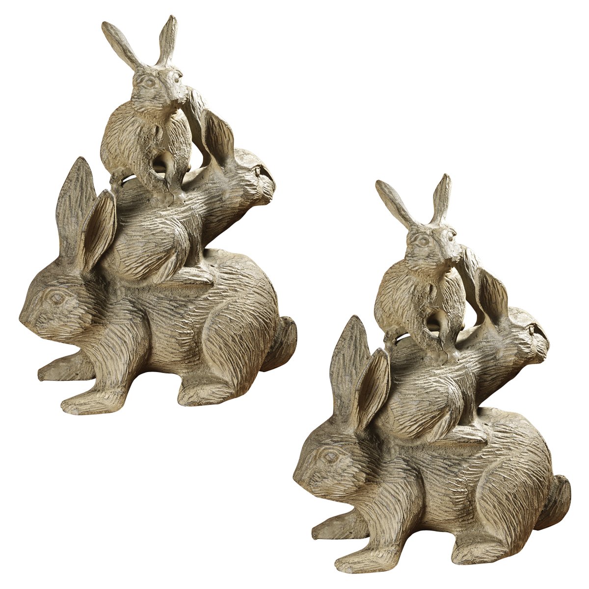Design Toscano Bronze Bunched Bunnies Cast Iron Garden Statue - Outdoor Decor for Patio, Yard, and Spring Home Decoration